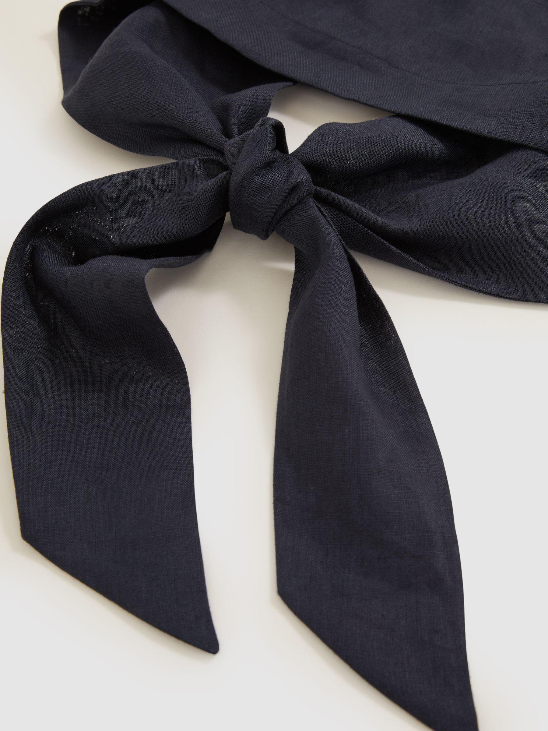 Linen Halterneck Top in Navy Product Image