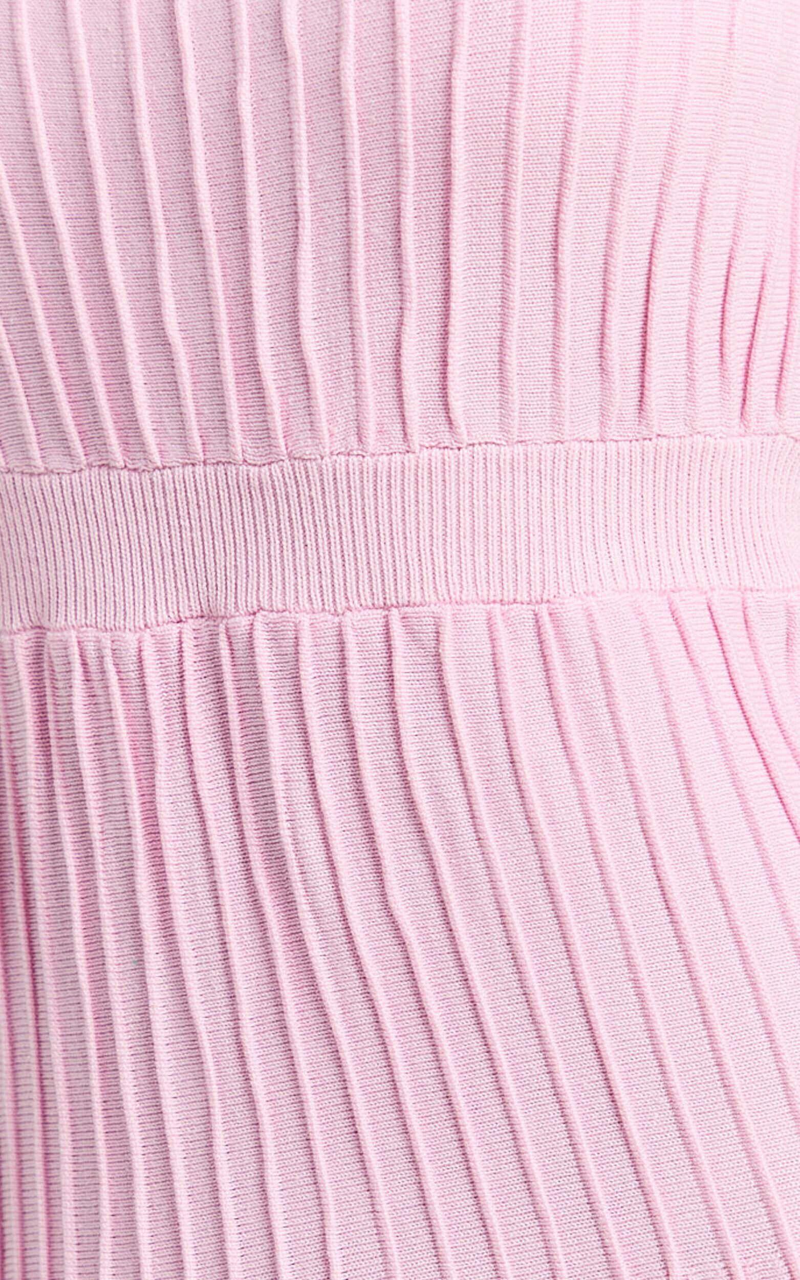 Donissa Midi Dress - Panelled Knit Dress in Pale Pink Product Image