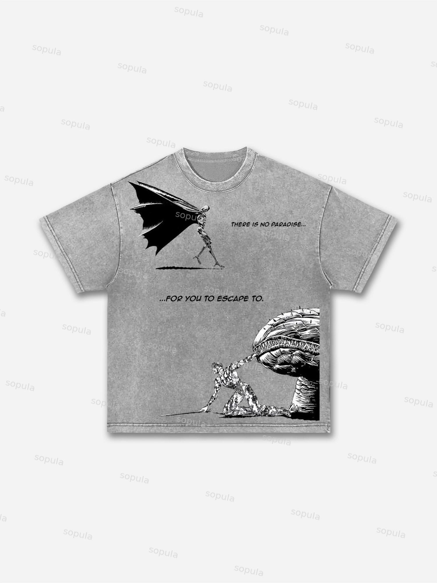 Berserk Manga Graphic Acid Wash T-shirt Product Image