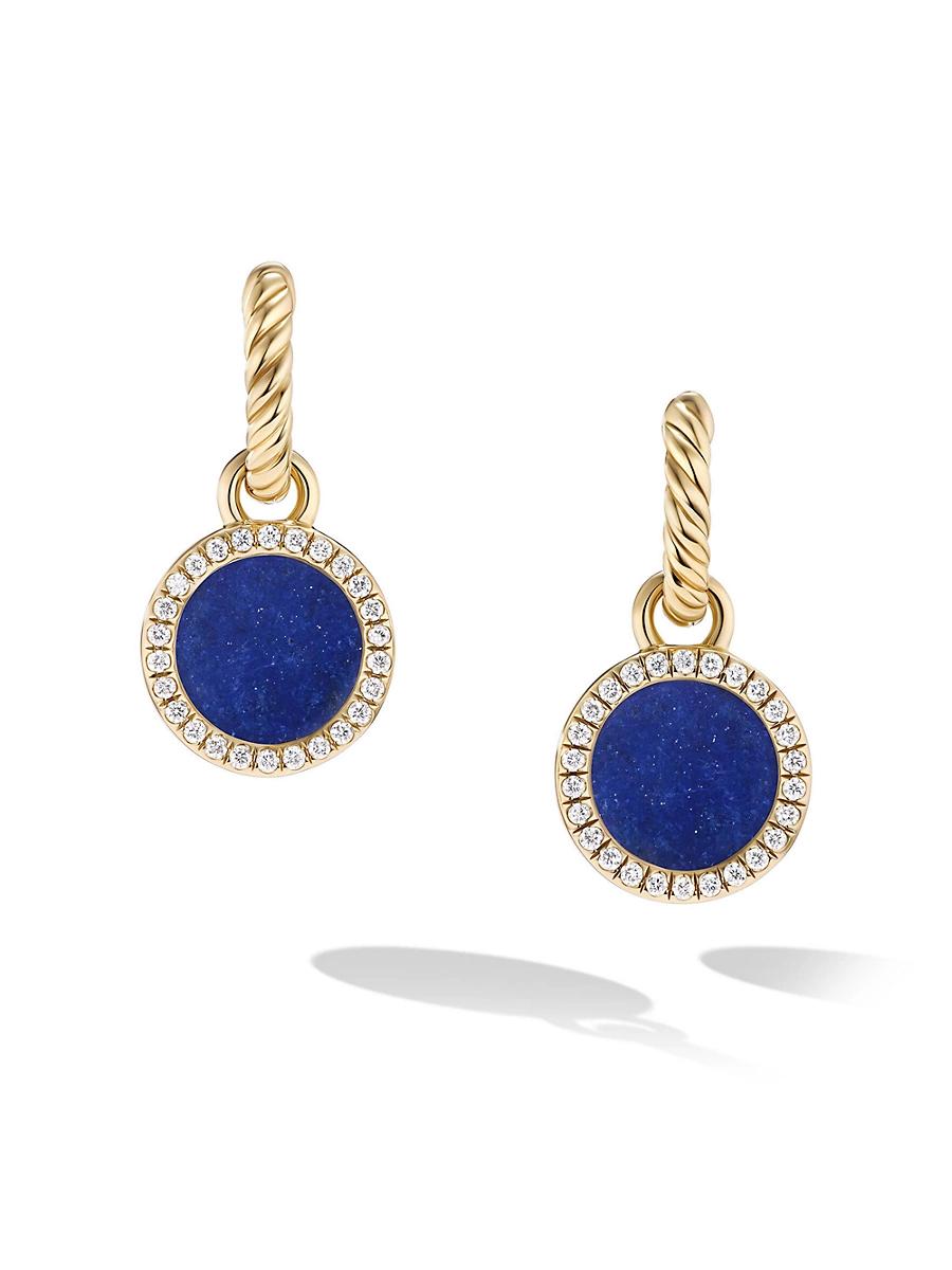 Womens Petite DY Elements Drop Earrings in 18K Yellow Gold with Pav Diamonds Product Image