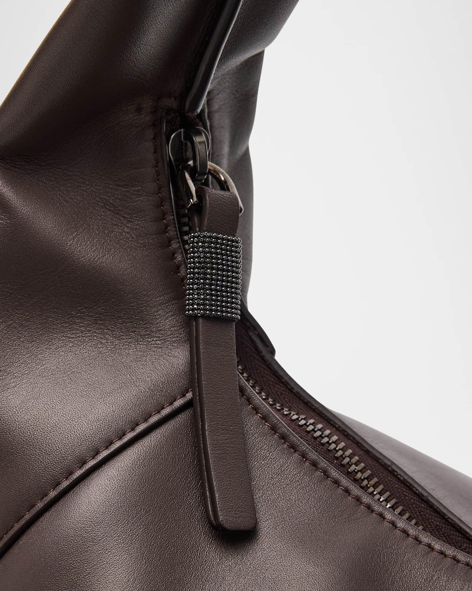 Zip Calf Leather Hobo Bag Product Image