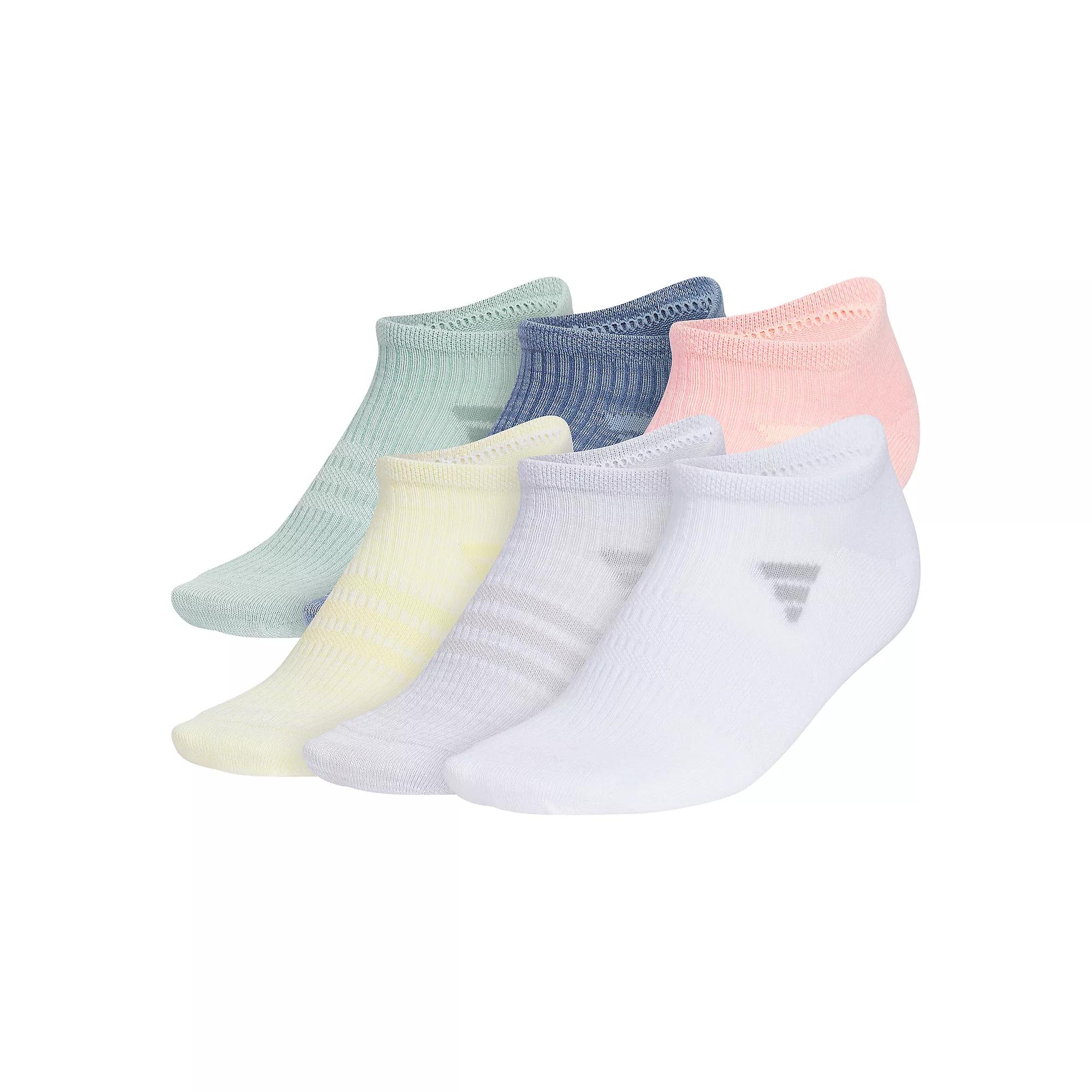 Women's adidas Superlite 3.0 6-Pack No Show Socks, Size: 5-10, Green Blue Pink Product Image
