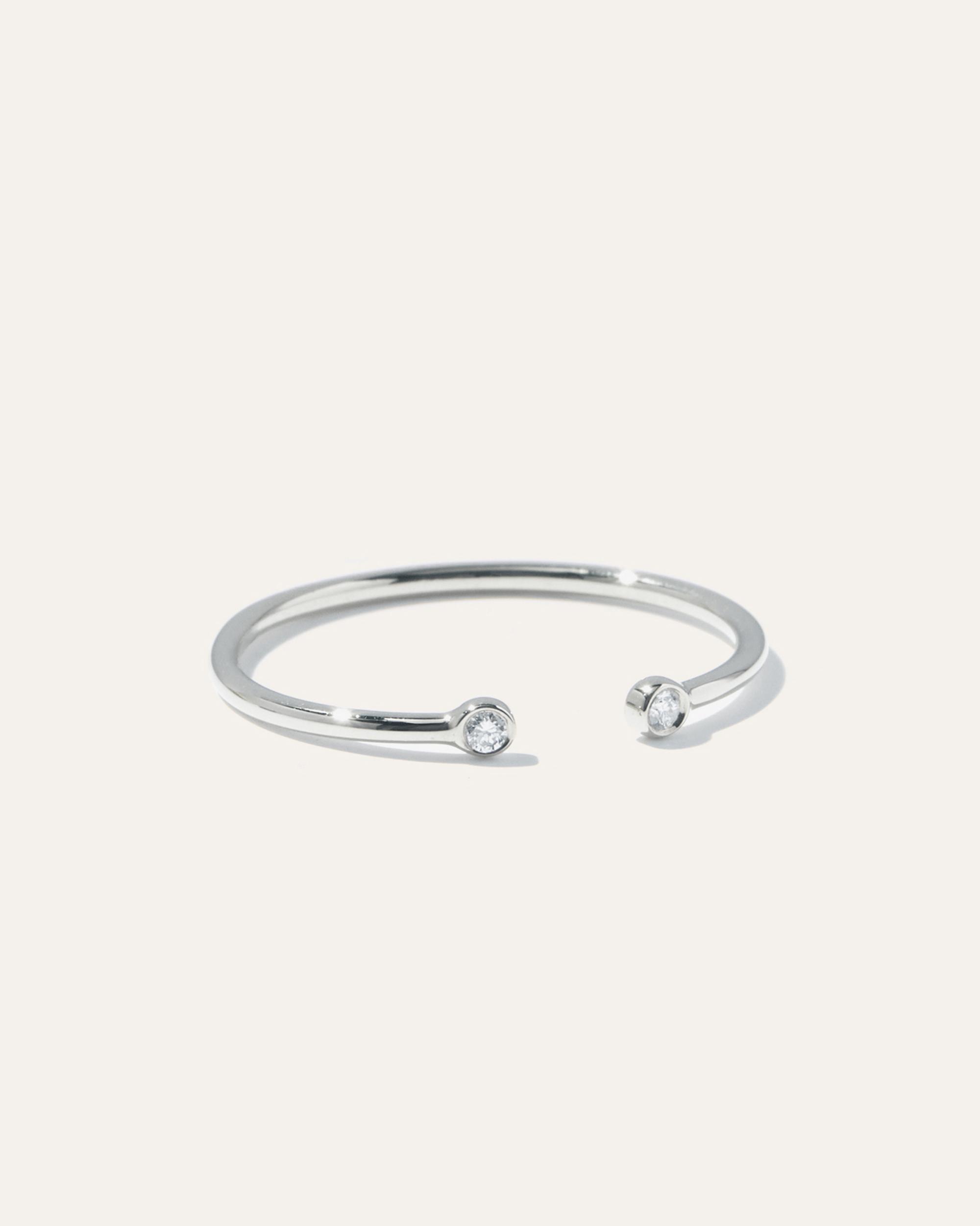 Quince | Women's 14K Gold Diamond Bezel Open Ring Product Image