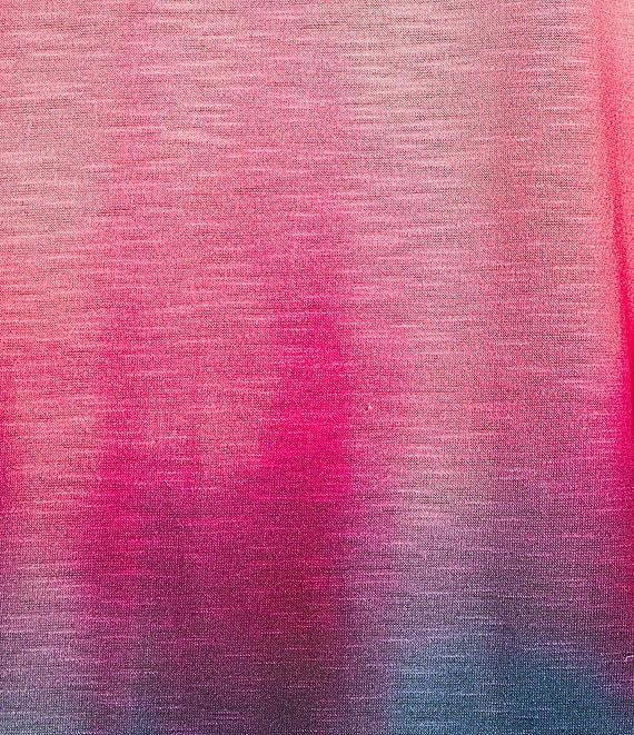 Allison Daley Ombre Beauty Print 3/4 Sleeve V-Neck Slub Jersey Knit Top Product Image