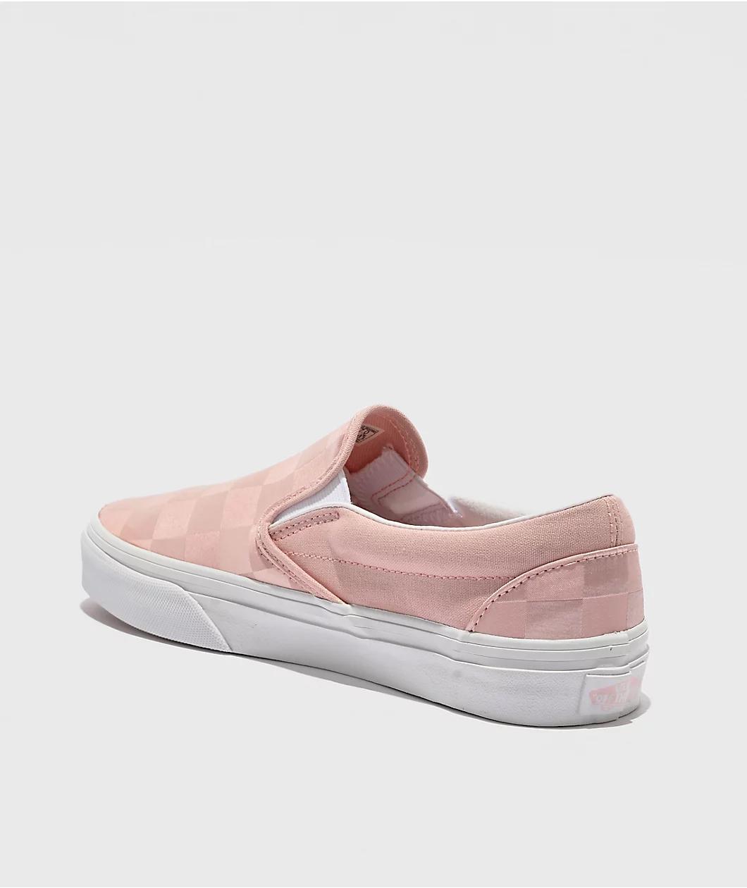 Vans Classic Slip-On Satin Checkerboard Sepia Skate Shoes Product Image