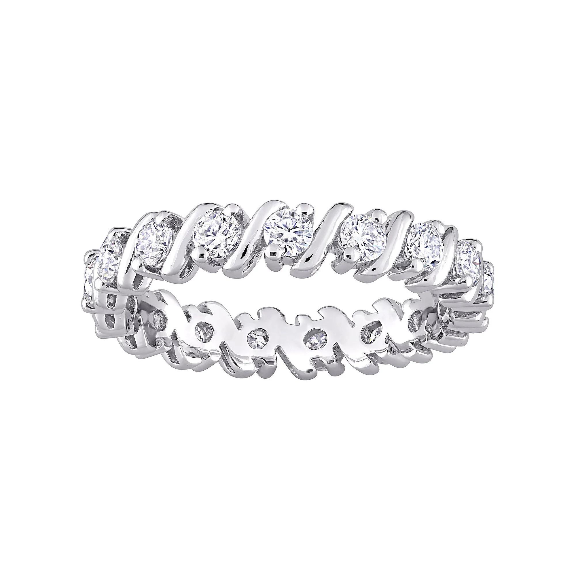 Stella Grace Sterling Silver Lab-Created Moissanite Full Eternity Ring, Women's, Size: 8 Product Image