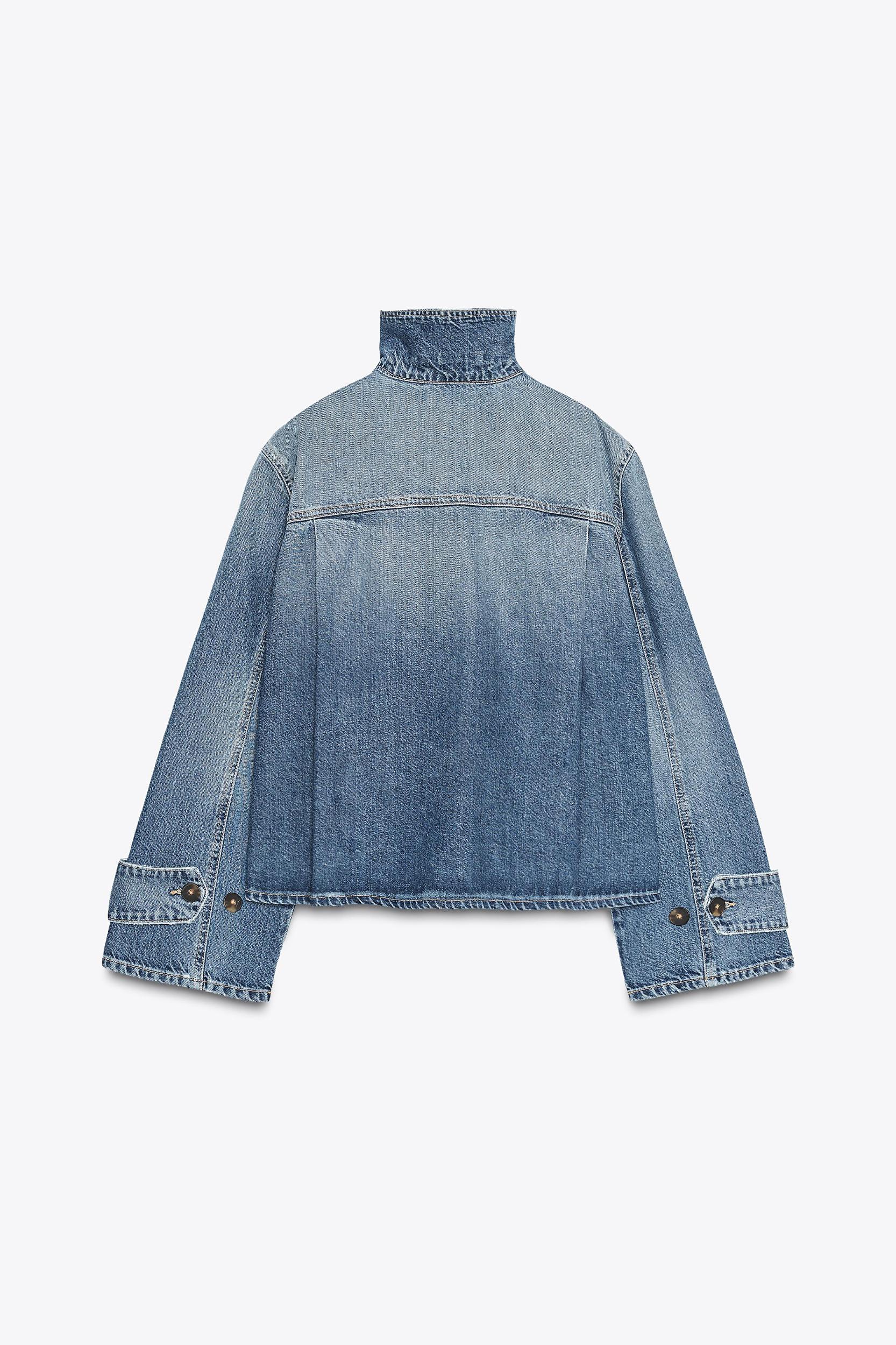 TRF HIGH COLLAR DENIM JACKET Product Image