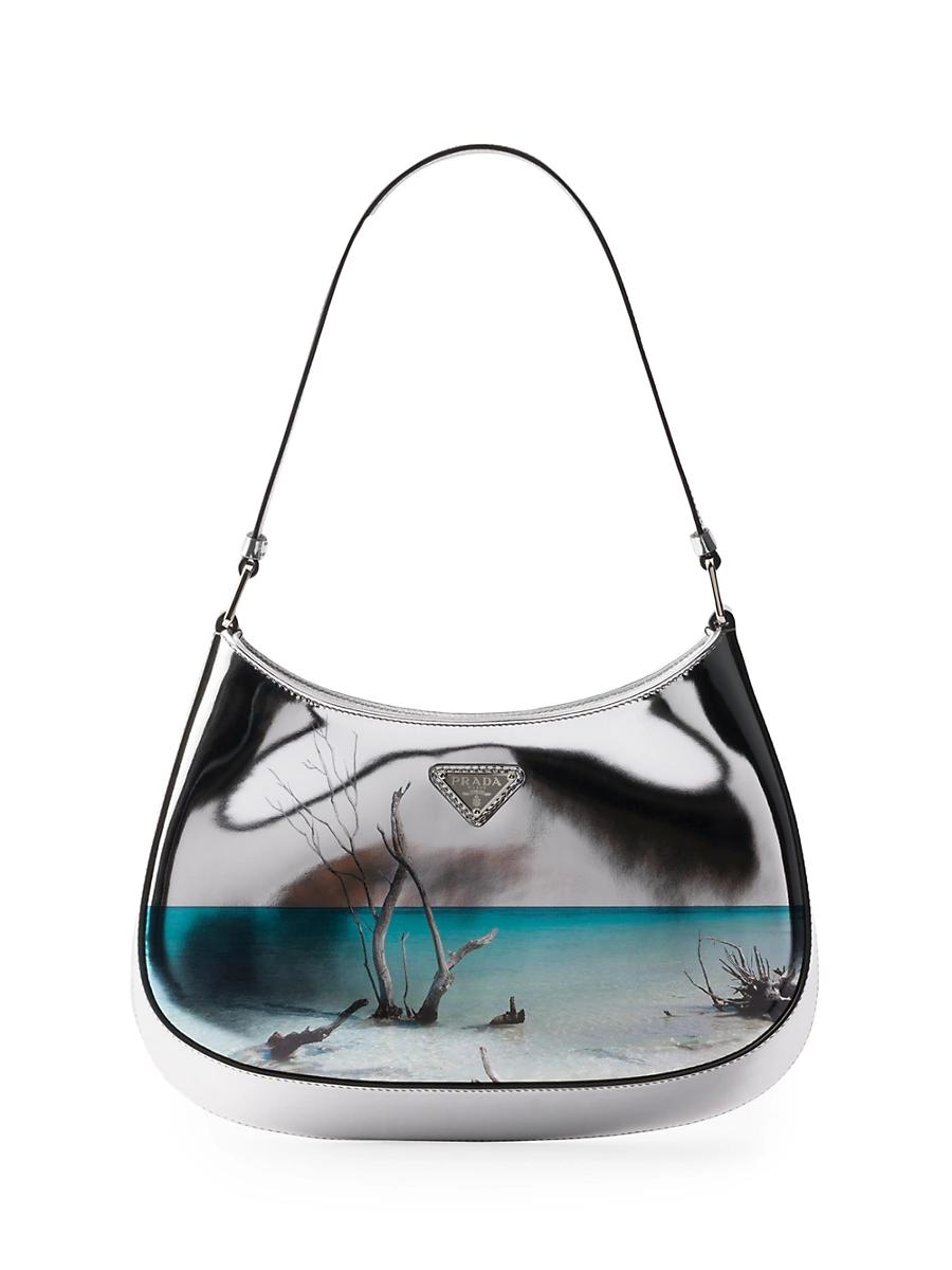 Womens Cleo Printed Brushed Leather Shoulder Bag Product Image
