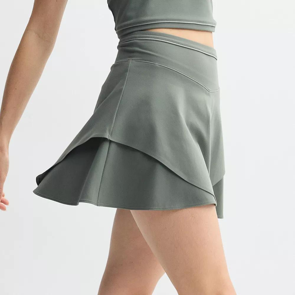 Women's FLX Flounce Tennis Skort, Size: Small, Ashen Silver Product Image