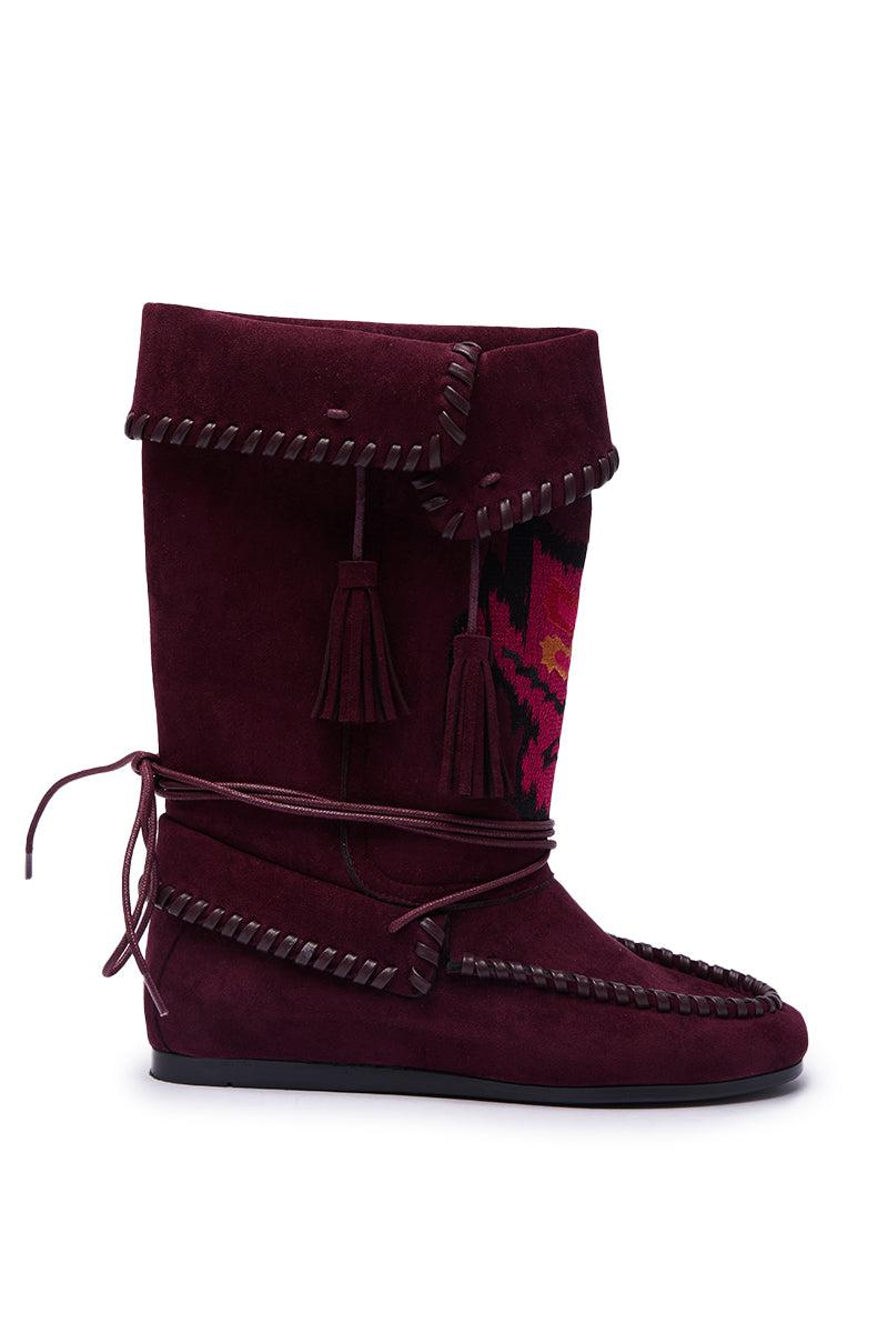 AZALEA WANG WERET PLUM FLAT BOOTIE Product Image