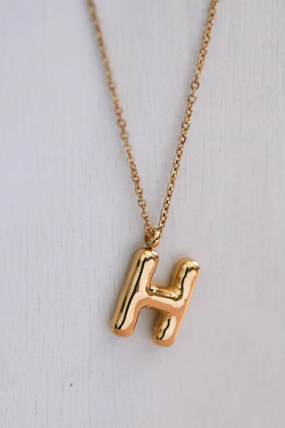 Balloon Initial Gold Necklace Product Image