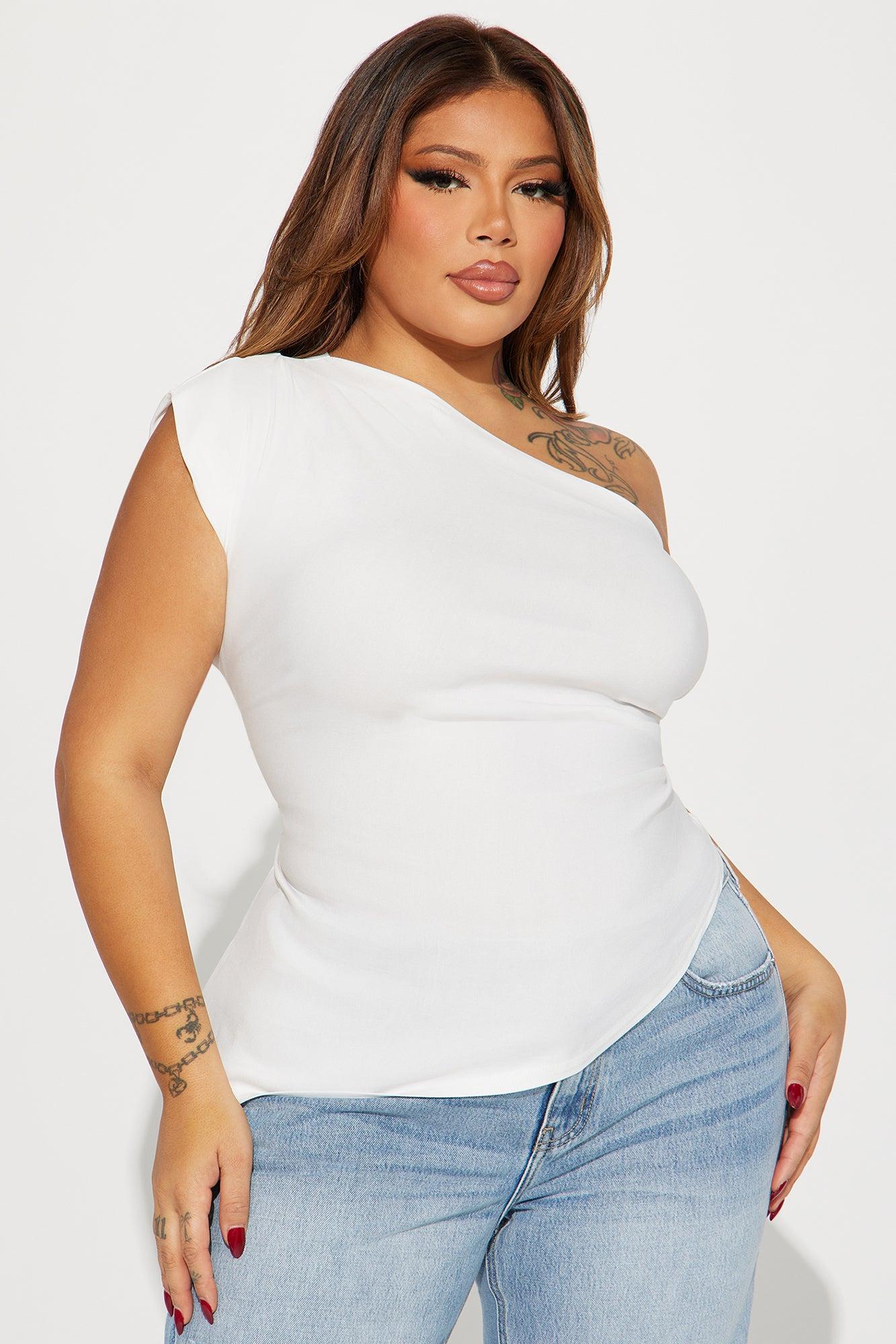In My Moment One Shoulder Top - Ivory Product Image