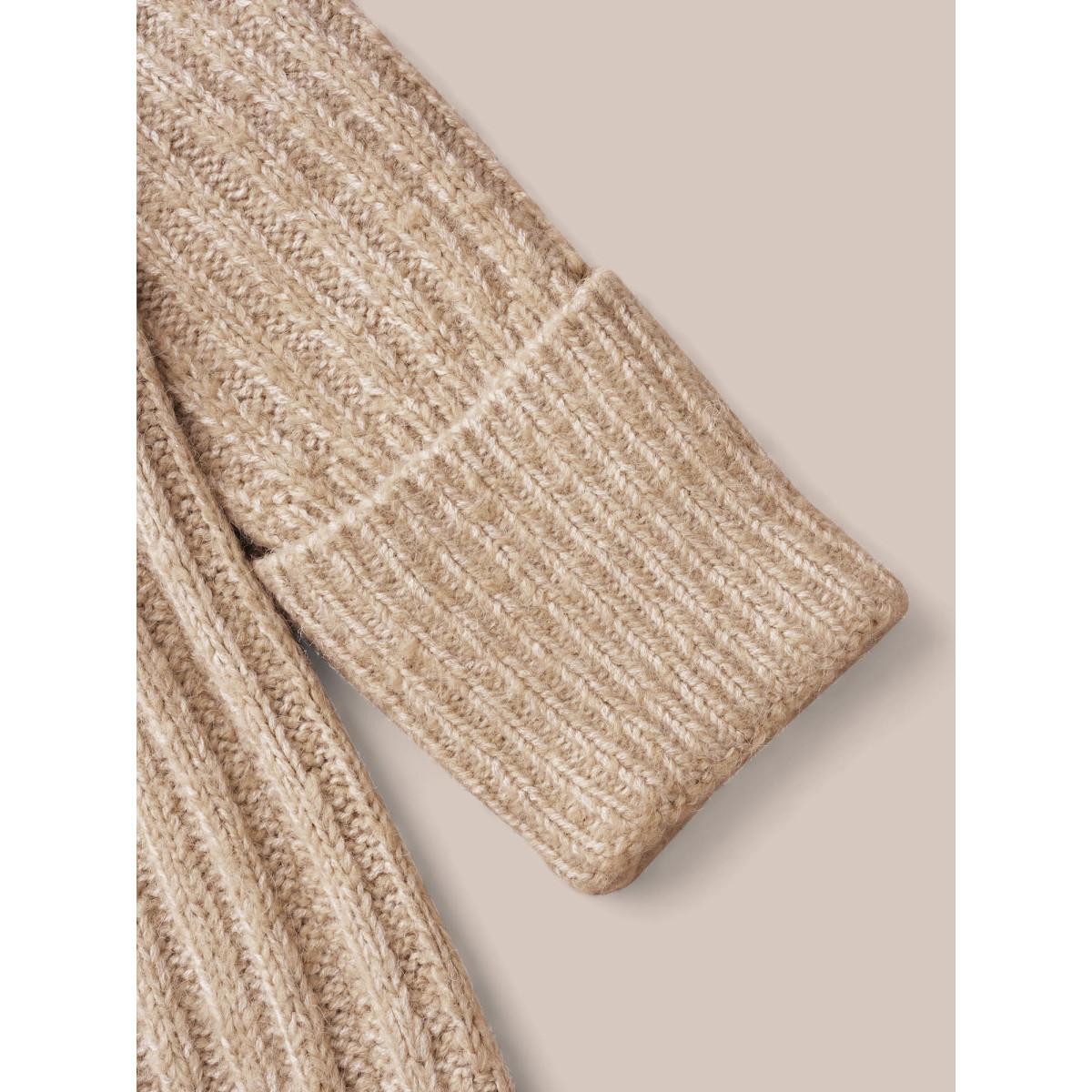 Plus Size Airy Cozy Solid Raglan Sleeve Wool Cardigan LightBrown Women Casual Loose Long Sleeve Everyday Cardigans BloomChic 30/6X Product Image