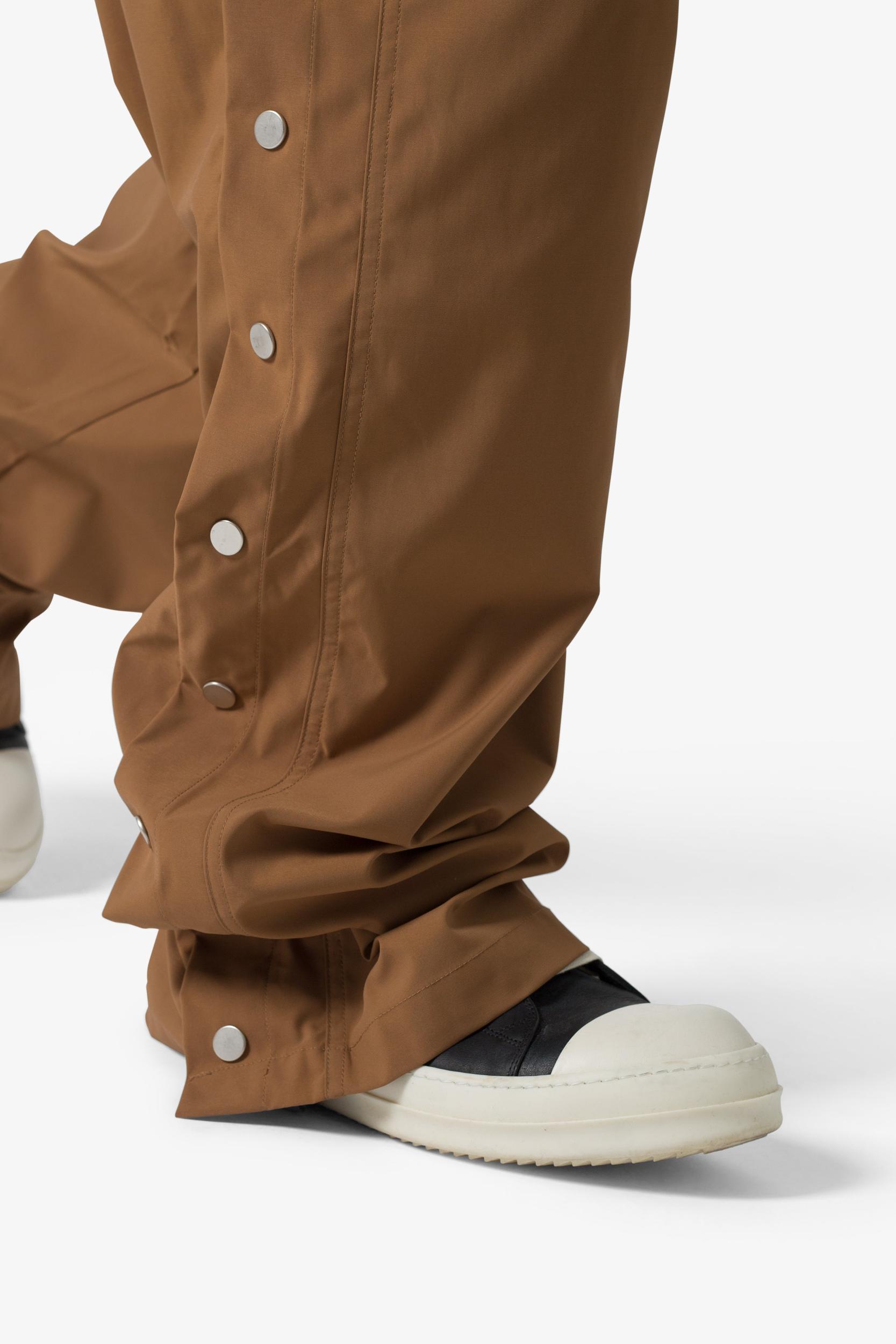 Side Snap Nylon Pants - Brown Product Image