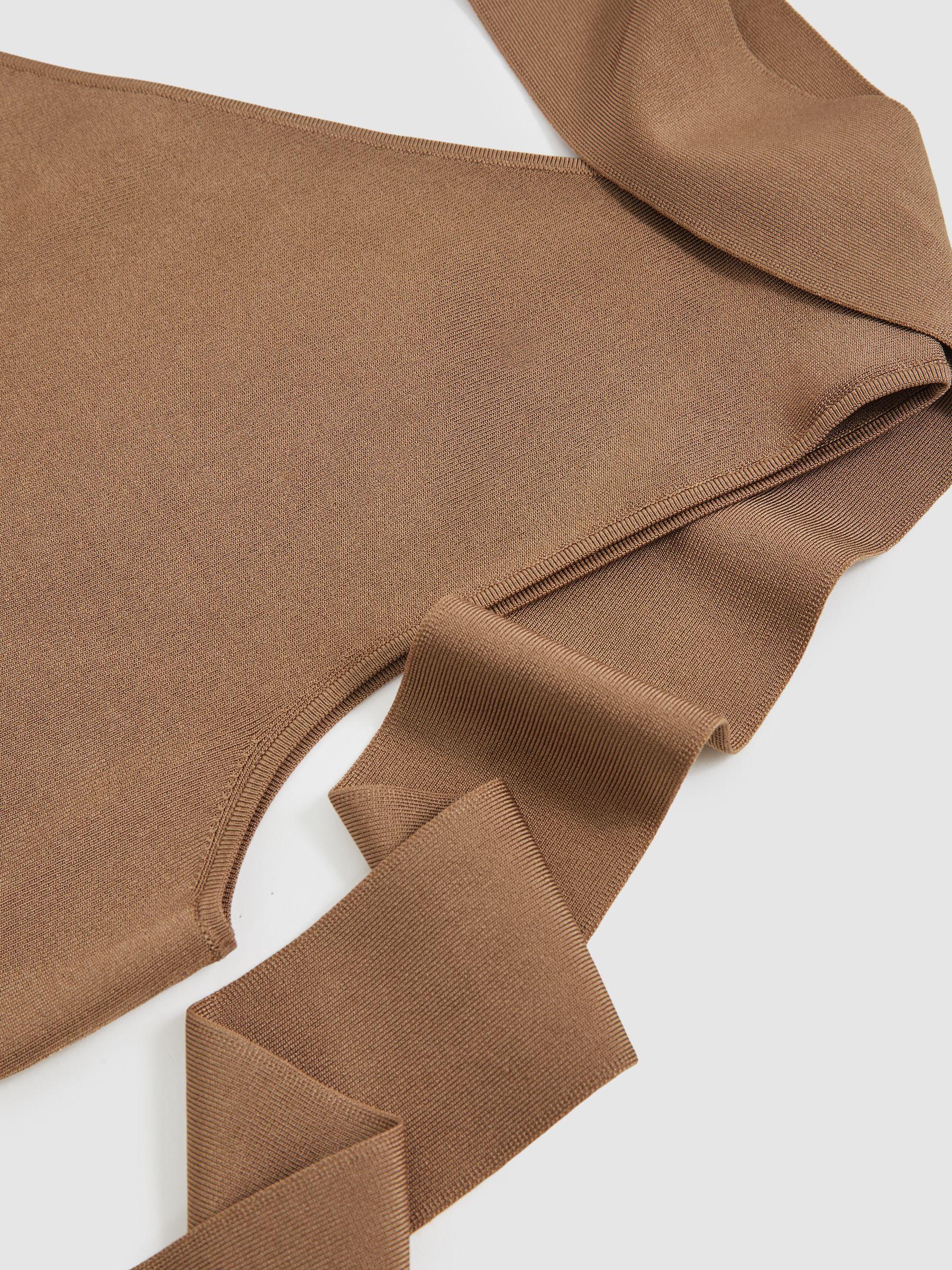 One Shoulder Scarf Top in Taupe Neutral Product Image