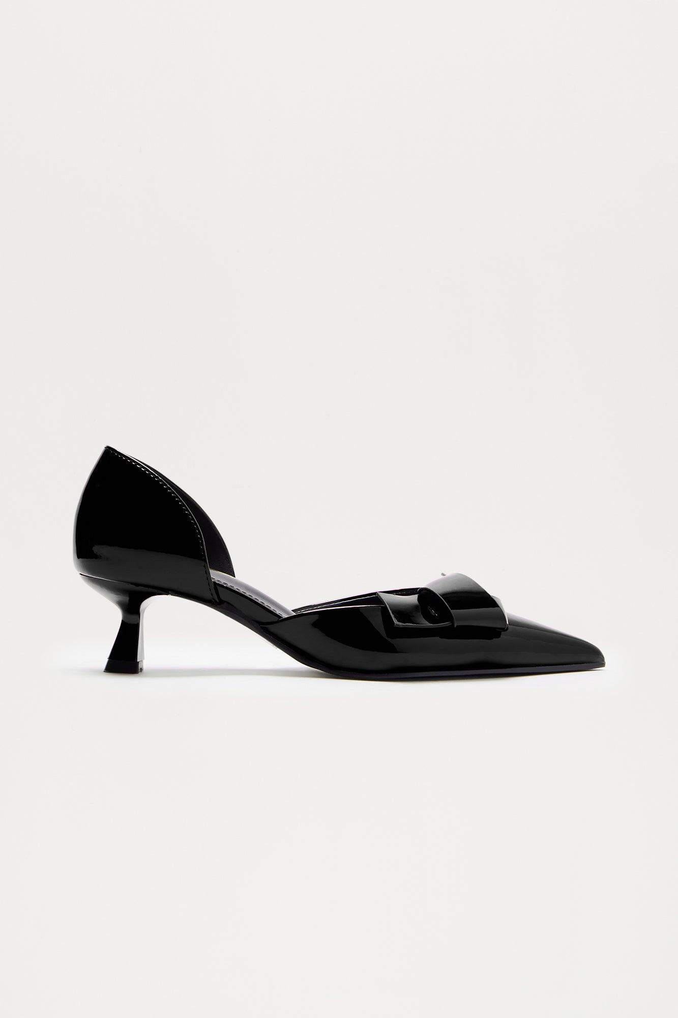 Clarice Kitten Heel Pumps - Black Product Image