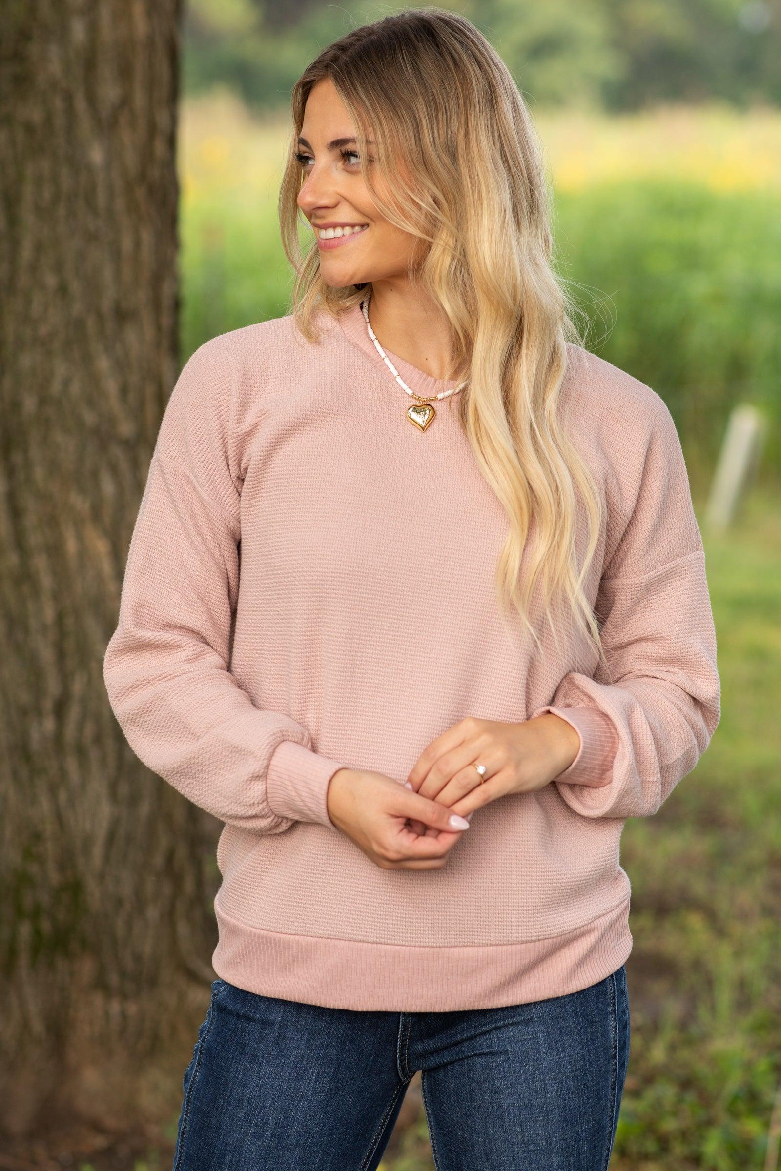 Two-Tone Textured Terry Knit Top Product Image