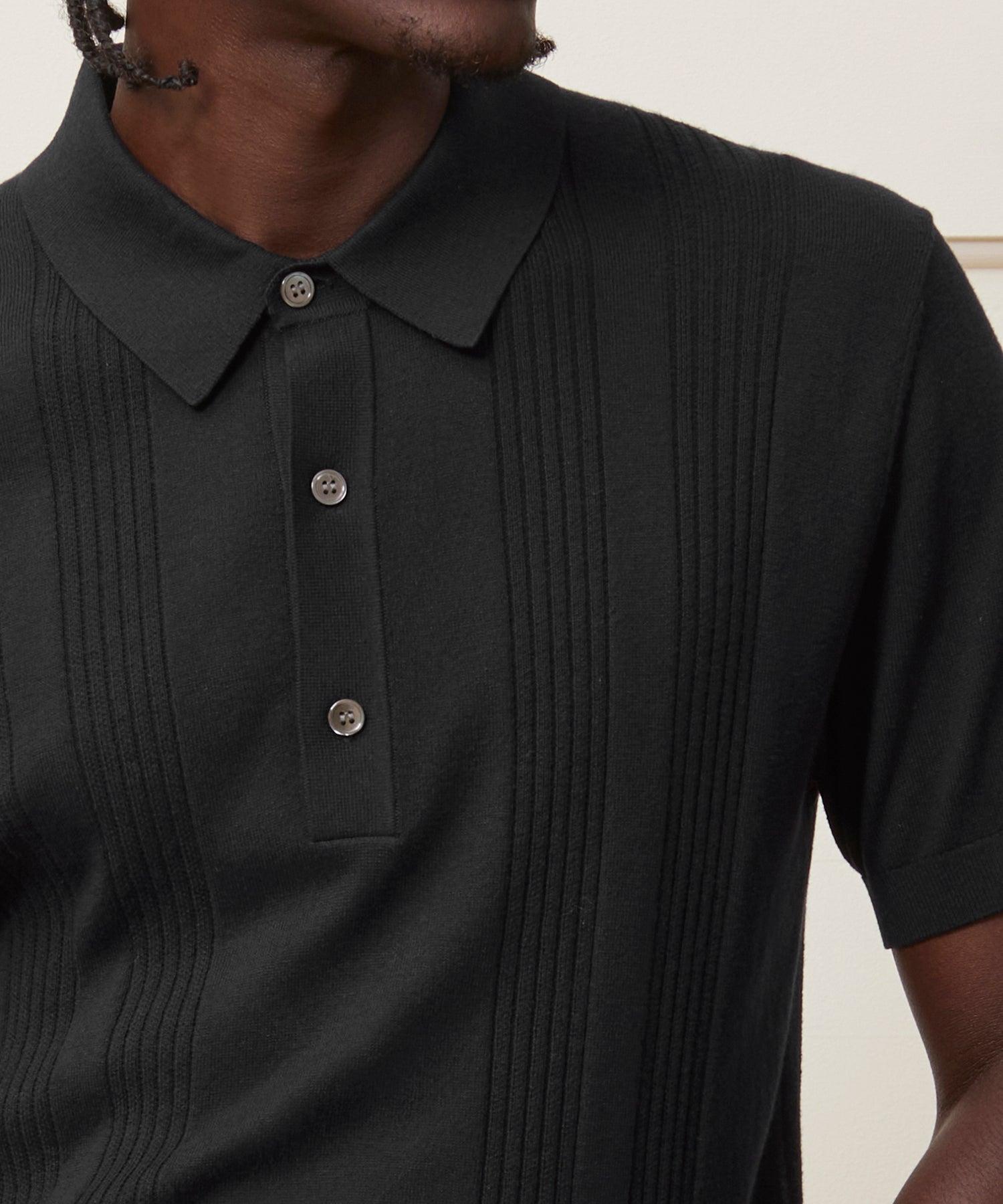 Silk-Cotton Ribbed Sweater Polo Product Image