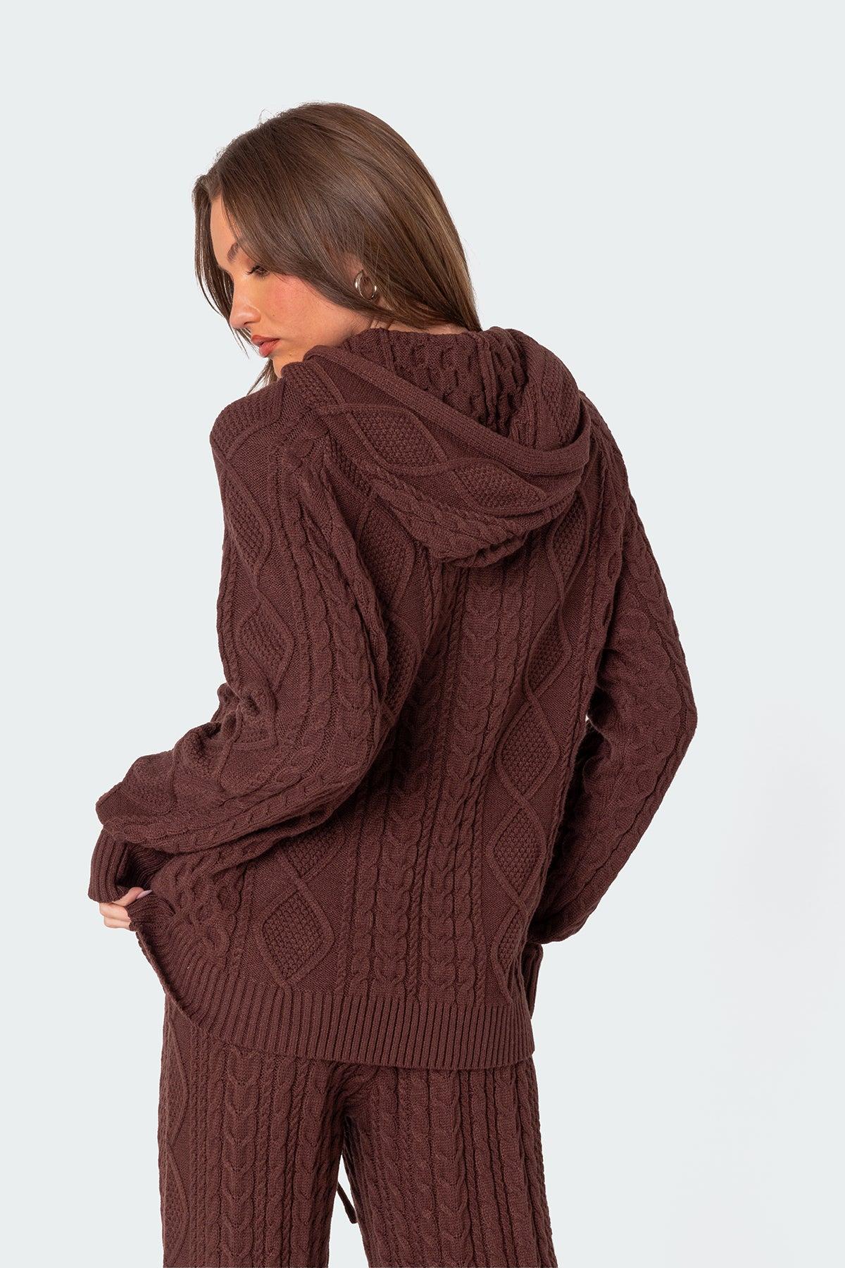 Jelena Cable Knit Hoodie Product Image