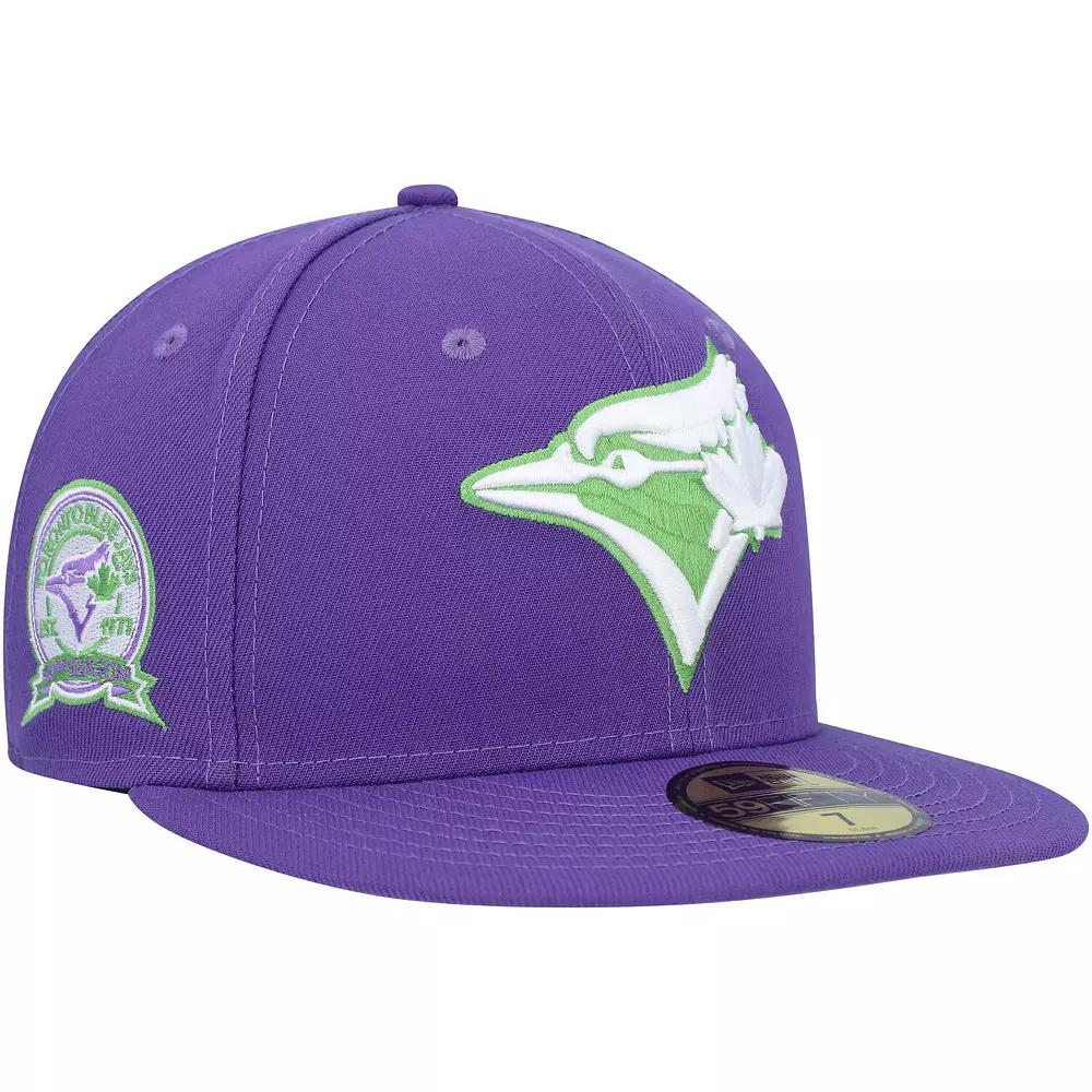 Men's New Era Purple Toronto Blue Jays Lime Side Patch 59FIFTY Fitted Hat,  Product Image
