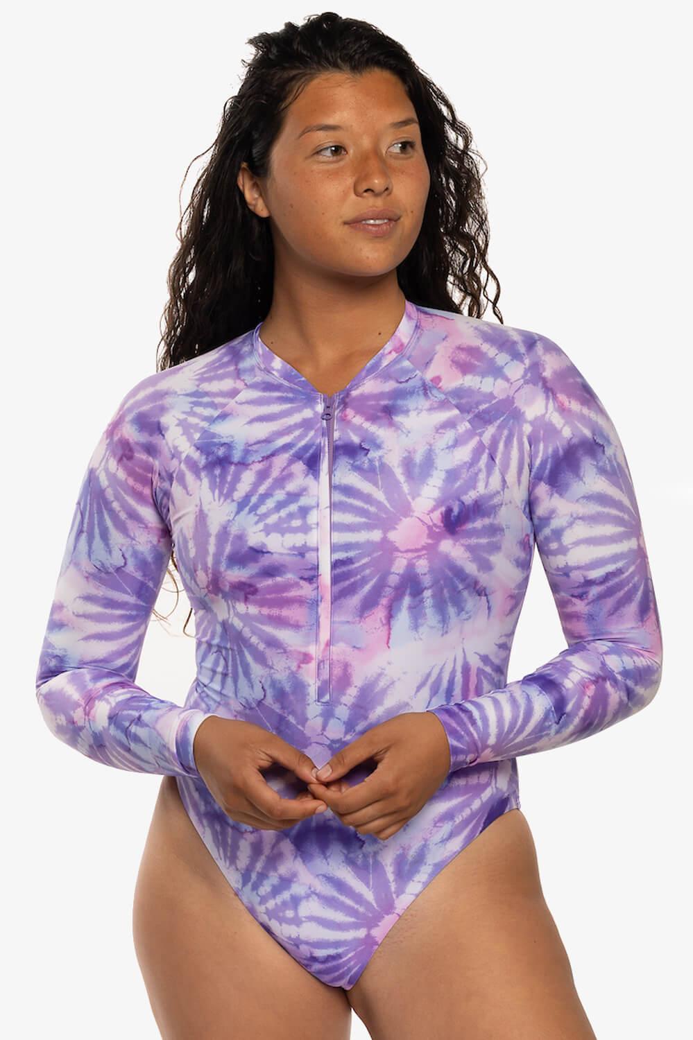 Paloma Long Sleeve Zip-Up Surf One Piece - Revolve Female Product Image