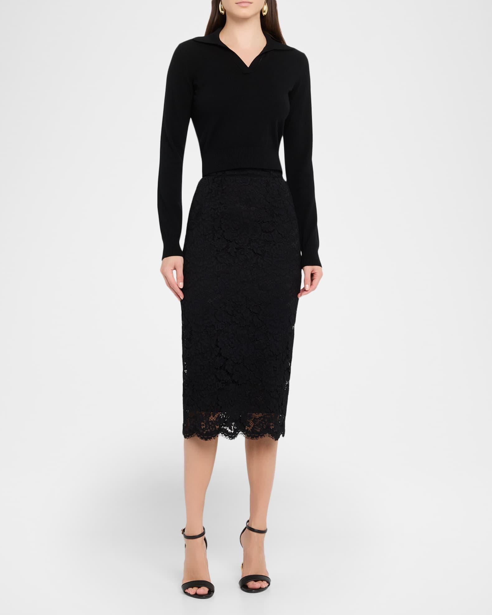 Cashmere Crop Henley Sweater Product Image