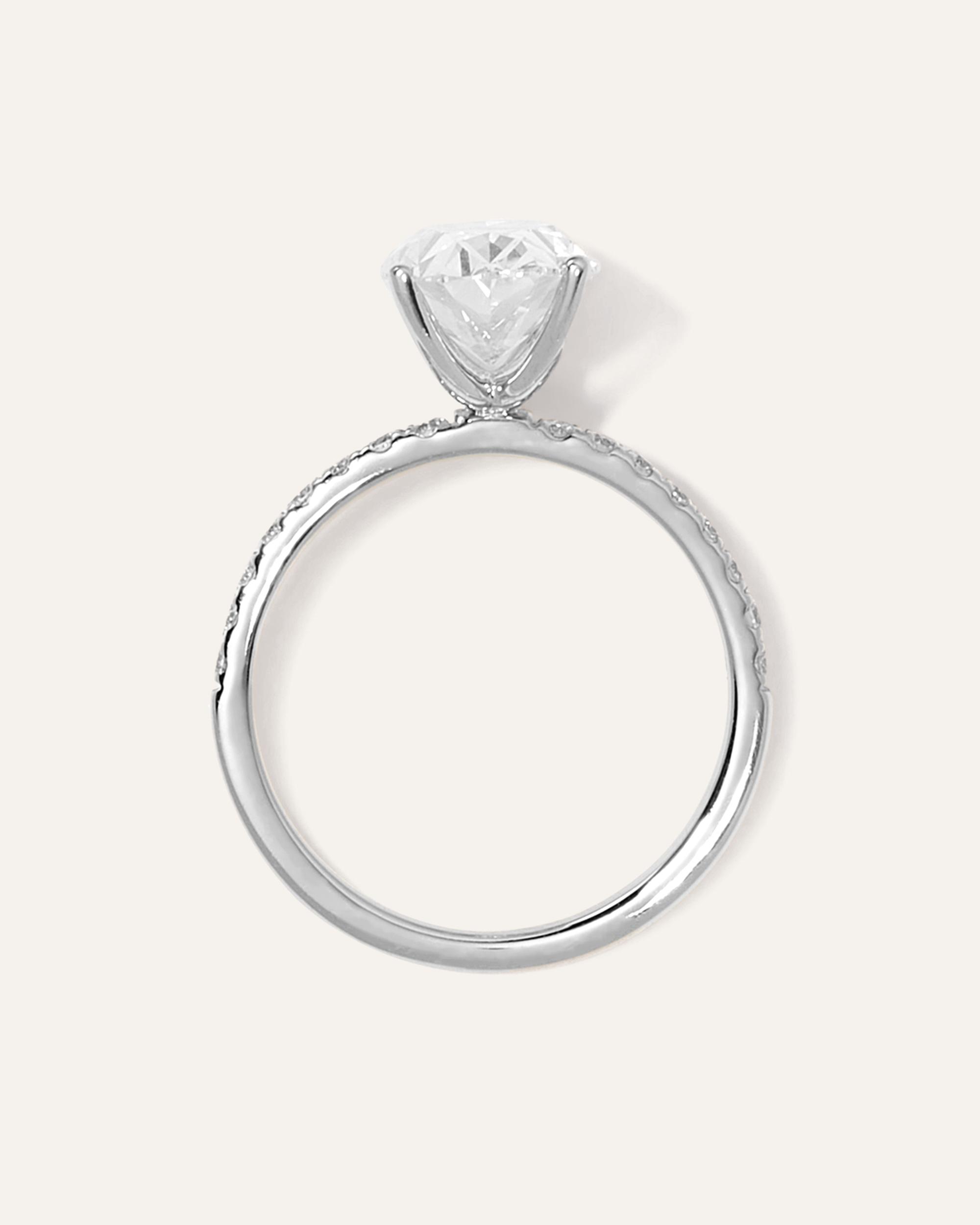Quince | Women's Lab Grown Diamond Oval Petite Pave Engagement Ring Product Image