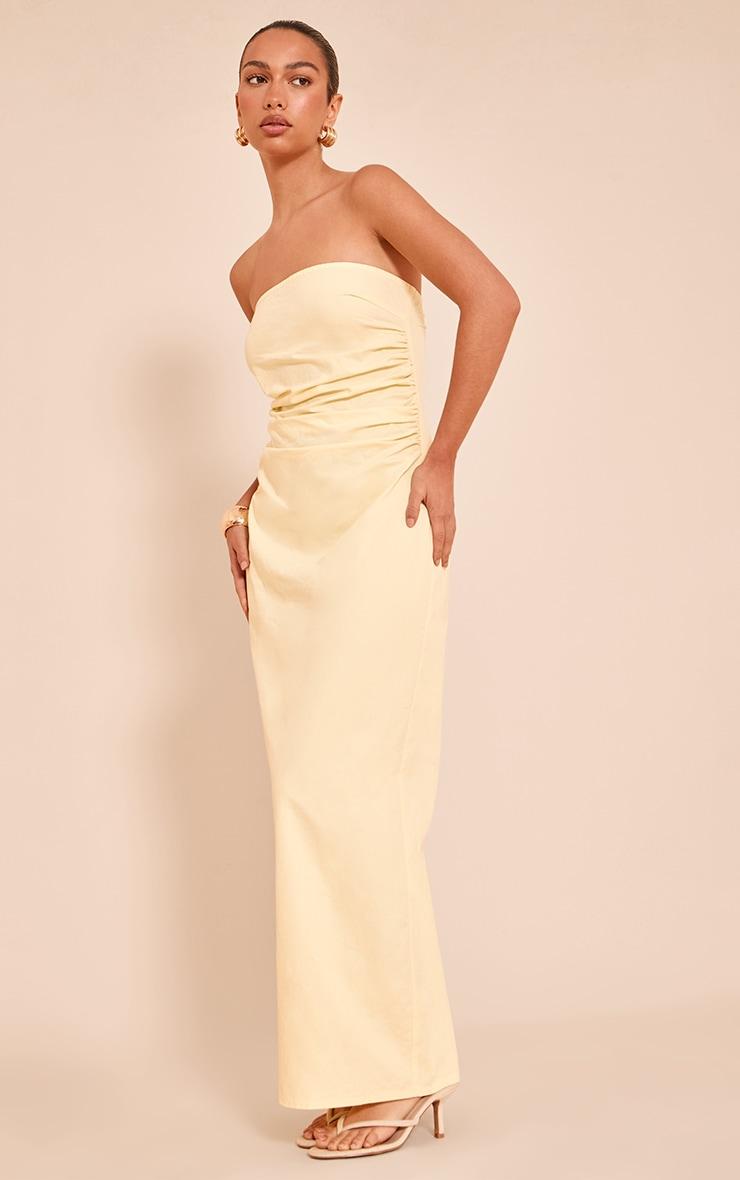  Lemon Bandeau Ruched Midaxi Dress Product Image