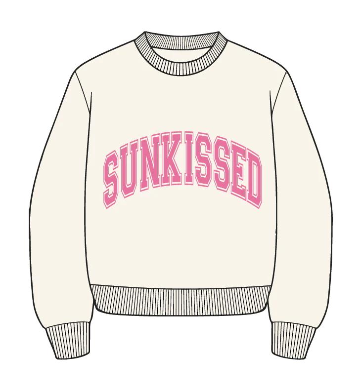 Sunkissed Collegiate Embroider Oversized Crewneck Sweatshirt Product Image