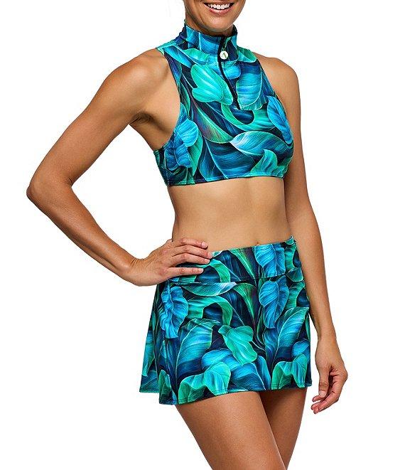 Athena Next by Athena Curacao Palm Paddle Out Mock Neck Cropped Swim Top Product Image