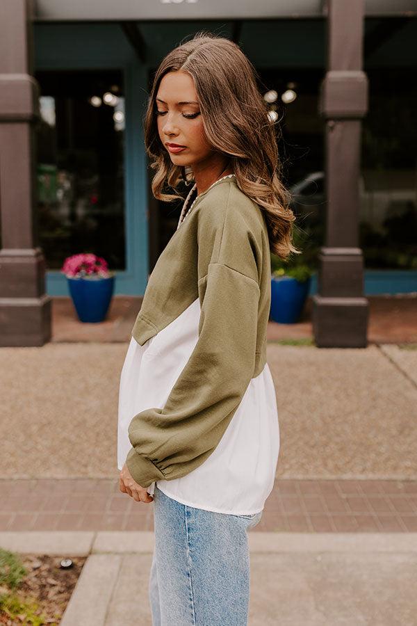 Sweet Whispers Shift Top in Olive Product Image