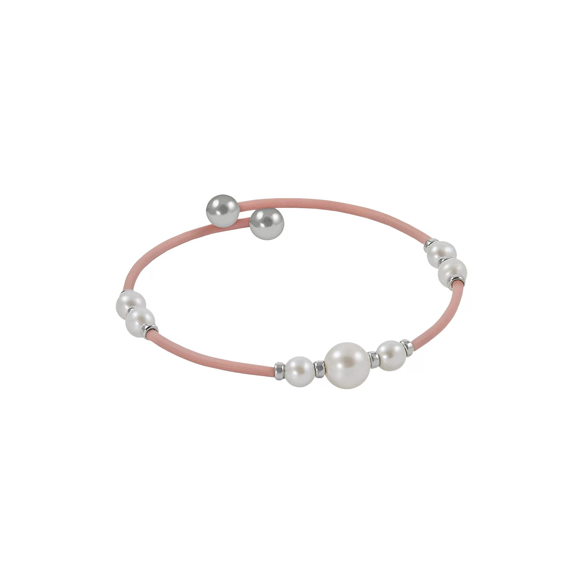 PearLustre by Imperial Sterling Silver Freshwater Cultured Pearl Stretch Bracelet, Women's, Freshwater White Product Image