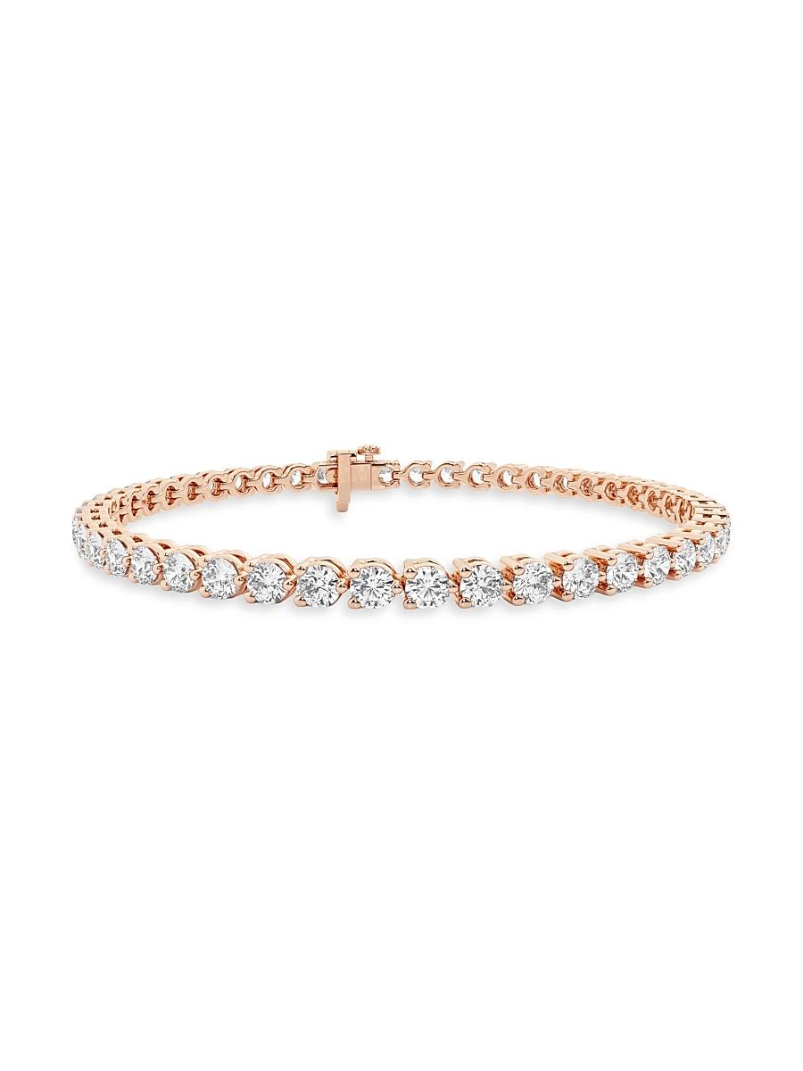 Womens 14K Rose Gold & Natural Diamond Tennis Bracelet/1.00-10.00 TCW Product Image
