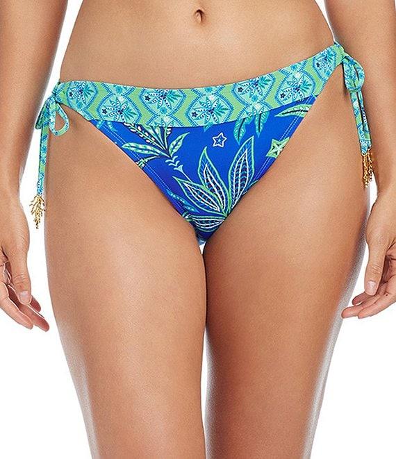 Bleu Rod Beattie Desert Bloom Floral Tie Side Hipster Swim Bottom Product Image