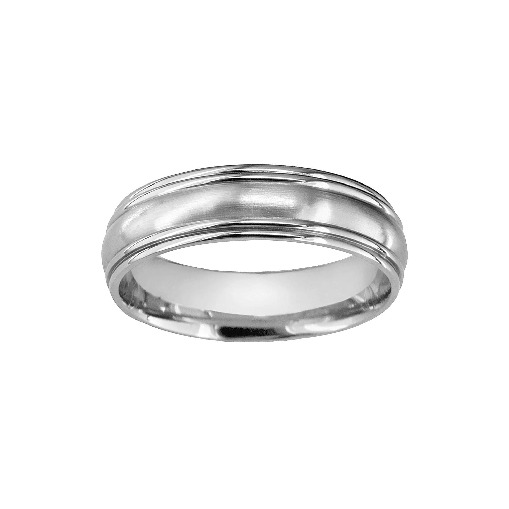 Boston Bay Diamonds Titanium Convex Center Wedding Band - Men, Mens Grey Product Image