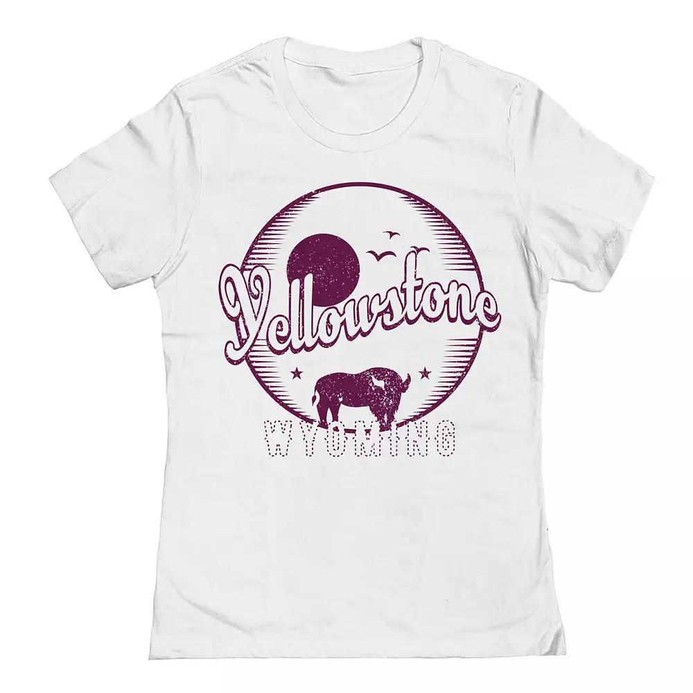 Junior's Yellowstone Bison 1 Womens Graphic Tee, Girl's, Size: Medium, White Product Image