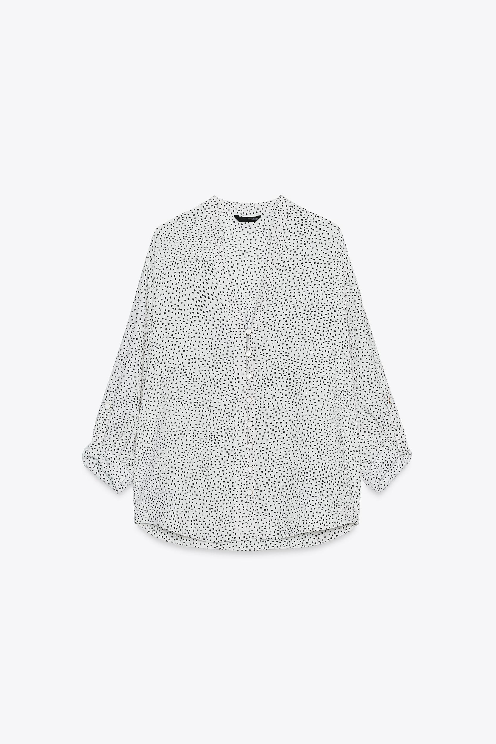 POLKA DOT TAB SLEEVE SHIRT Product Image