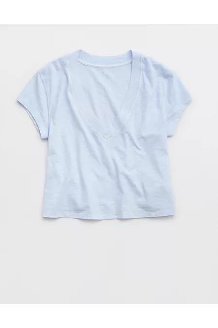 Aerie Cropped Extreme V-Neck T-Shirt Women's Product Image
