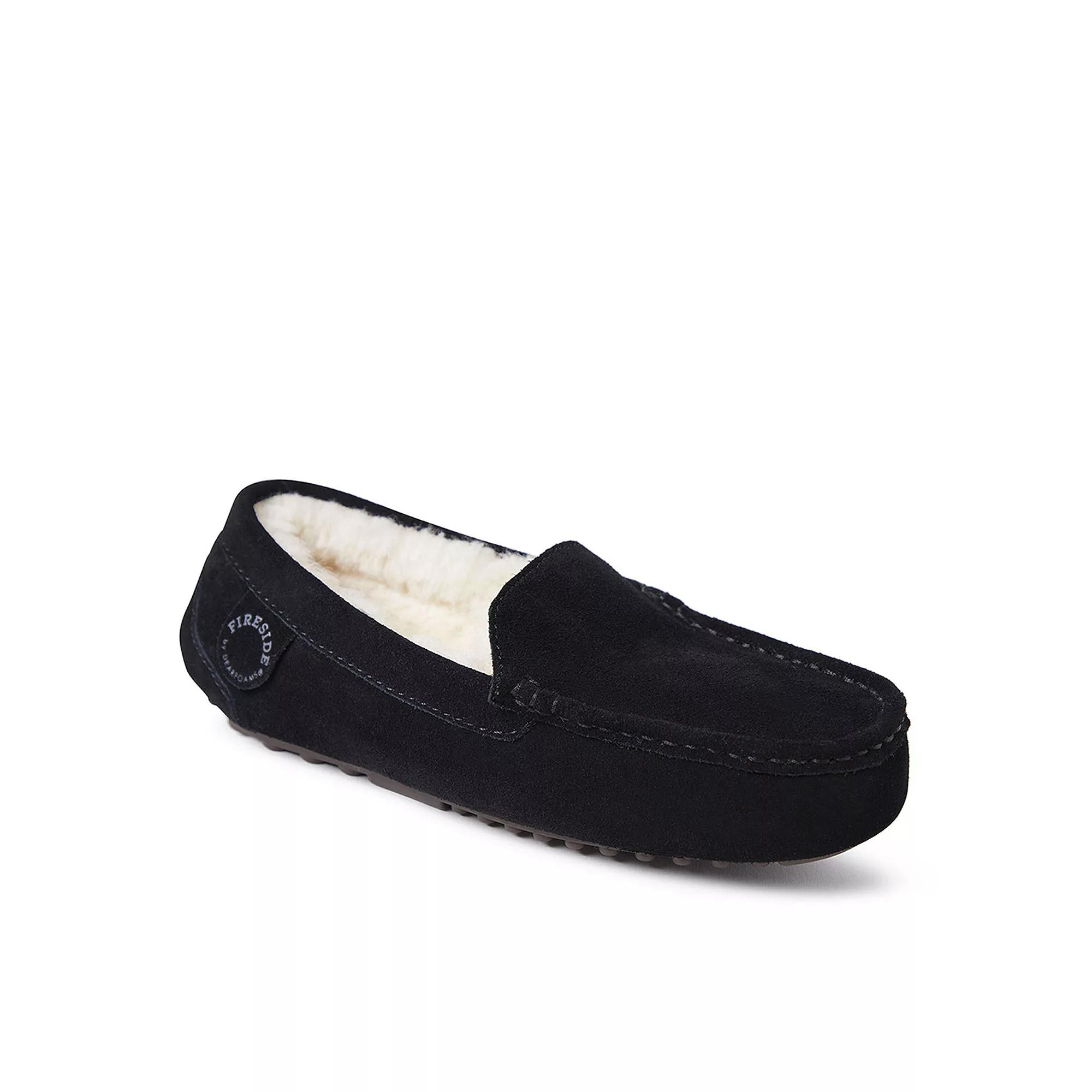Fireside By Dearfoams Mel Wool-Lined Womens Moccasin Slippers Product Image