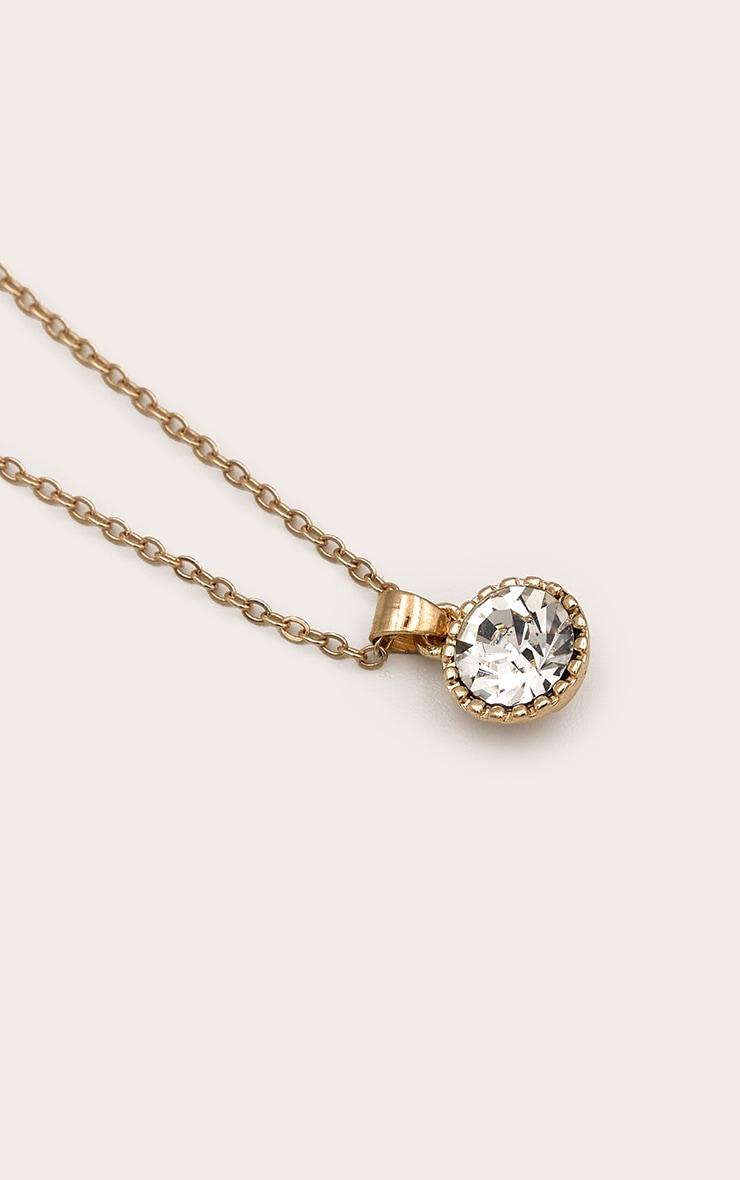 Gold Diamante Pendant Necklace Product Image