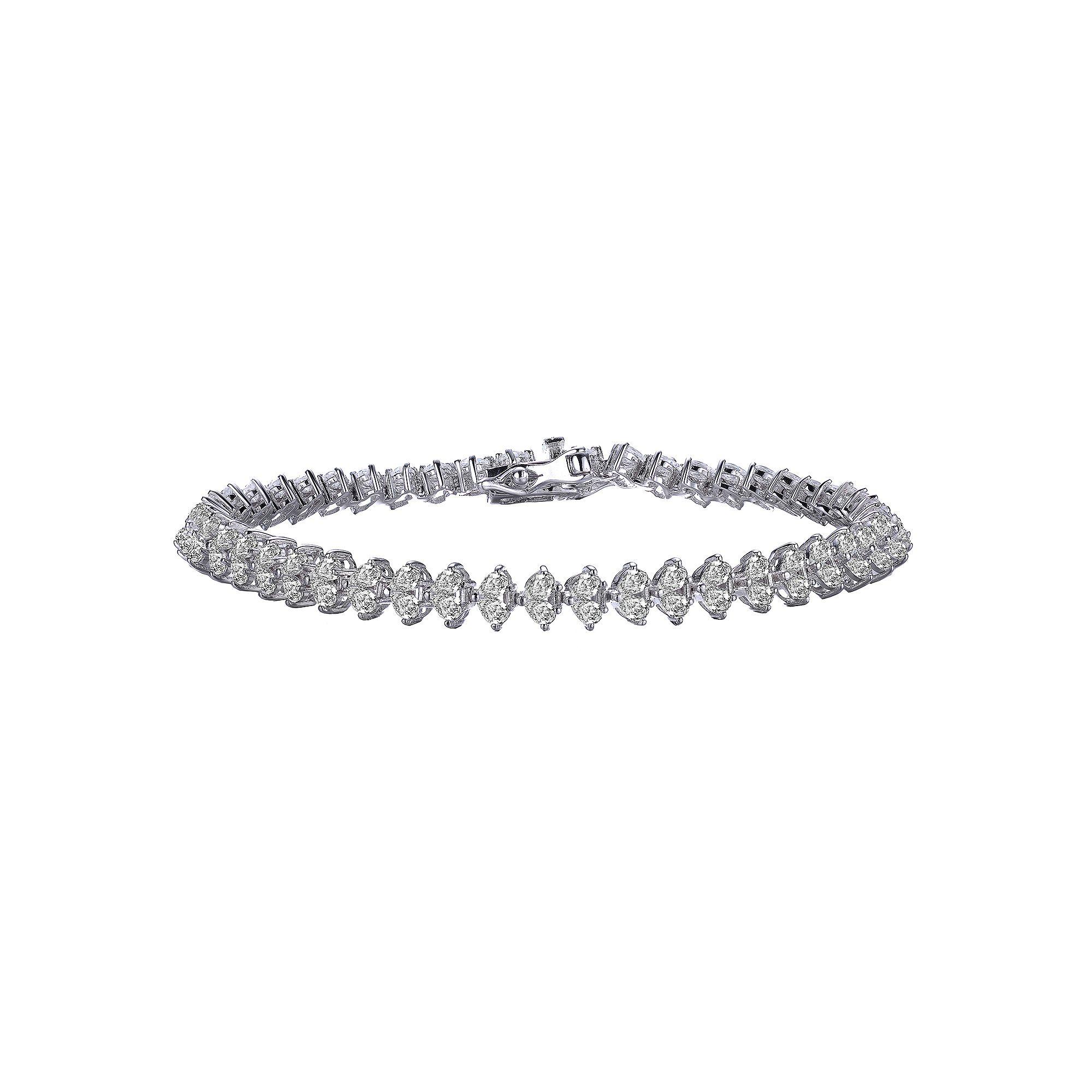 Sterling Silver Cubic Zirconia Tennis Bracelet, Womens Product Image