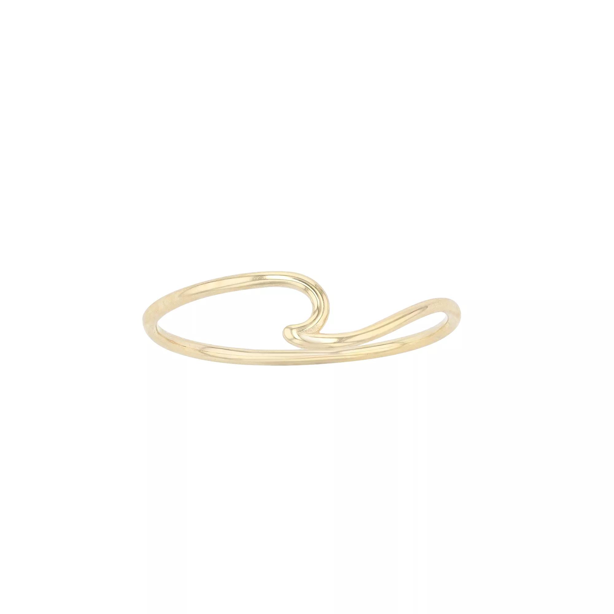 14k Gold Wave Ring, Women's, Size: 7 Product Image