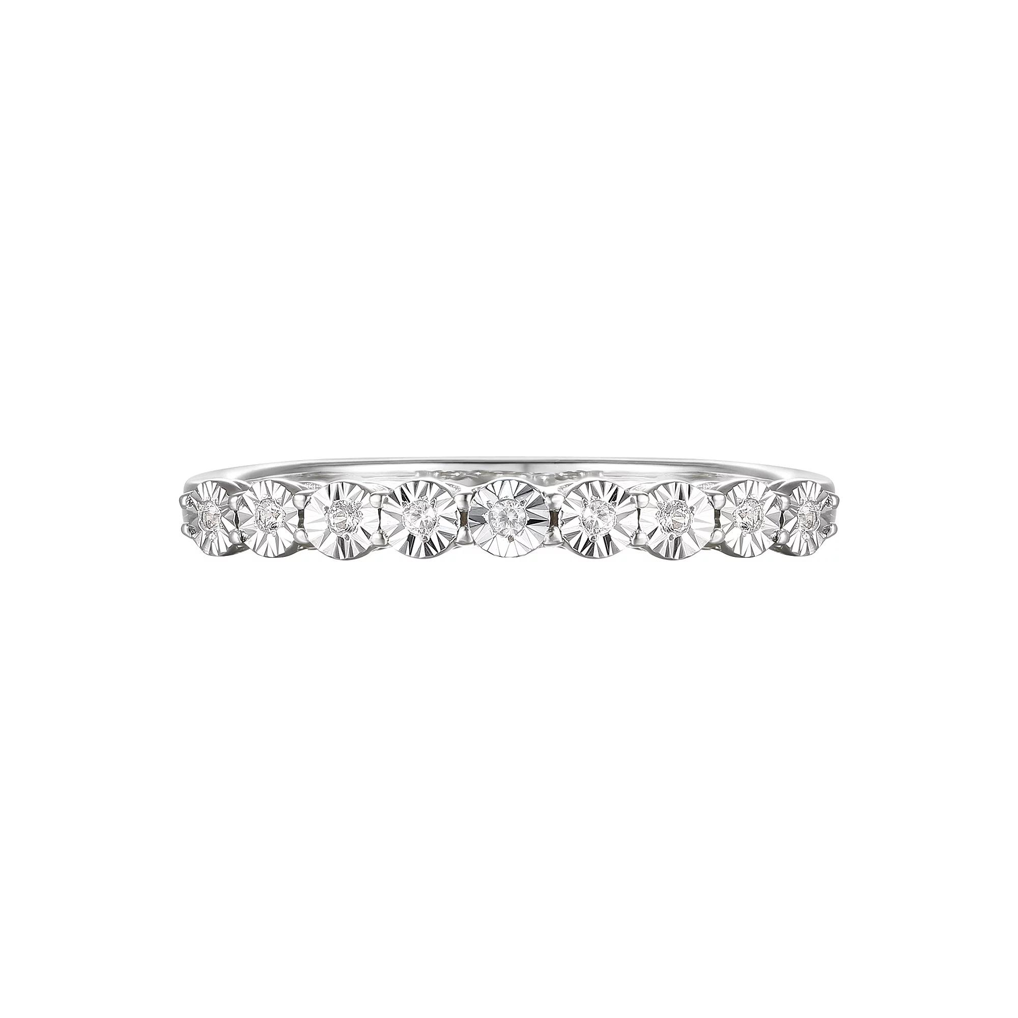 Sterling Silver 1/10 Carat T.W. Diamond Ring, Women's, Size: 8 Product Image