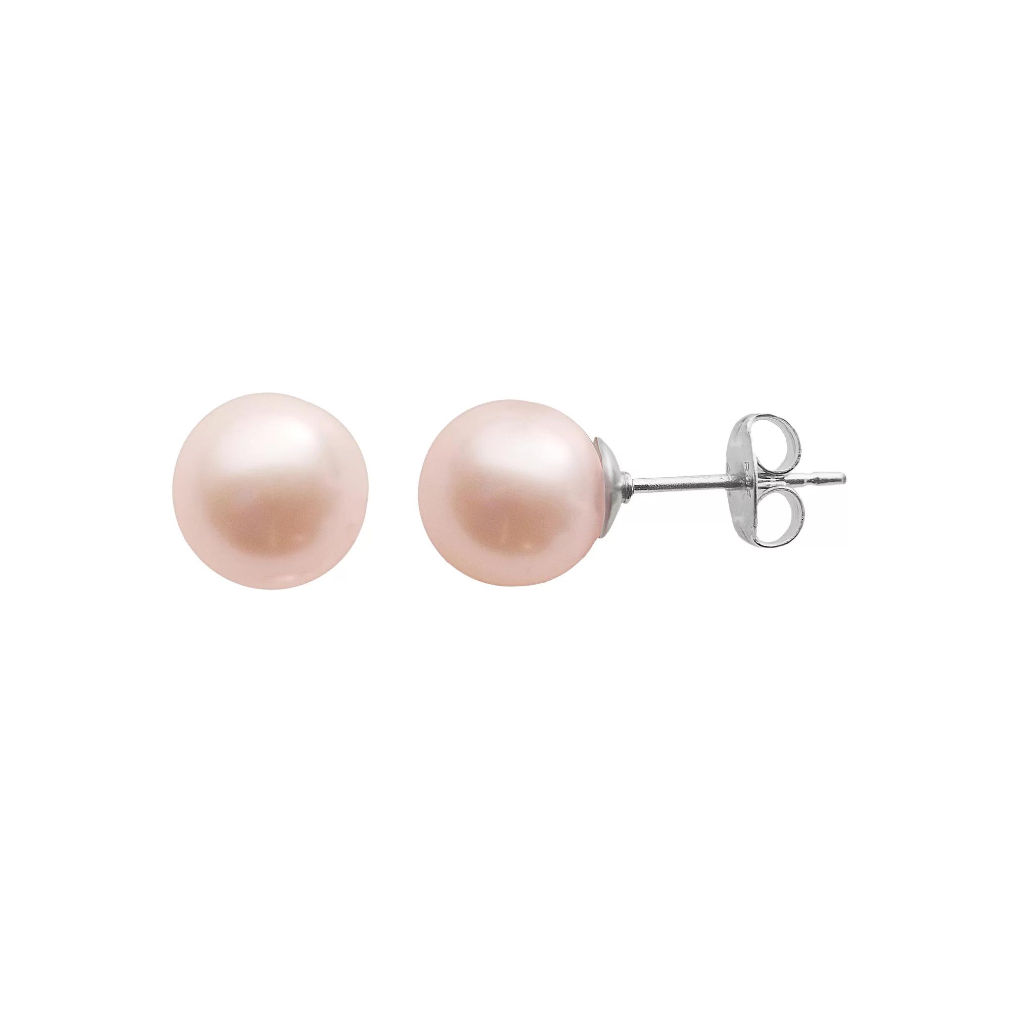 PearLustre by Imperial Dyed Freshwater Cultured Pearl Sterling Silver Stud Earrings, Women's, Blush Product Image