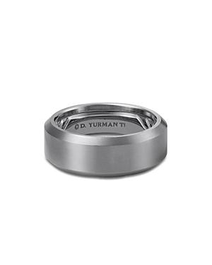 David Yurman Mens Gray Titanium 8.5mm Beveled Band Product Image