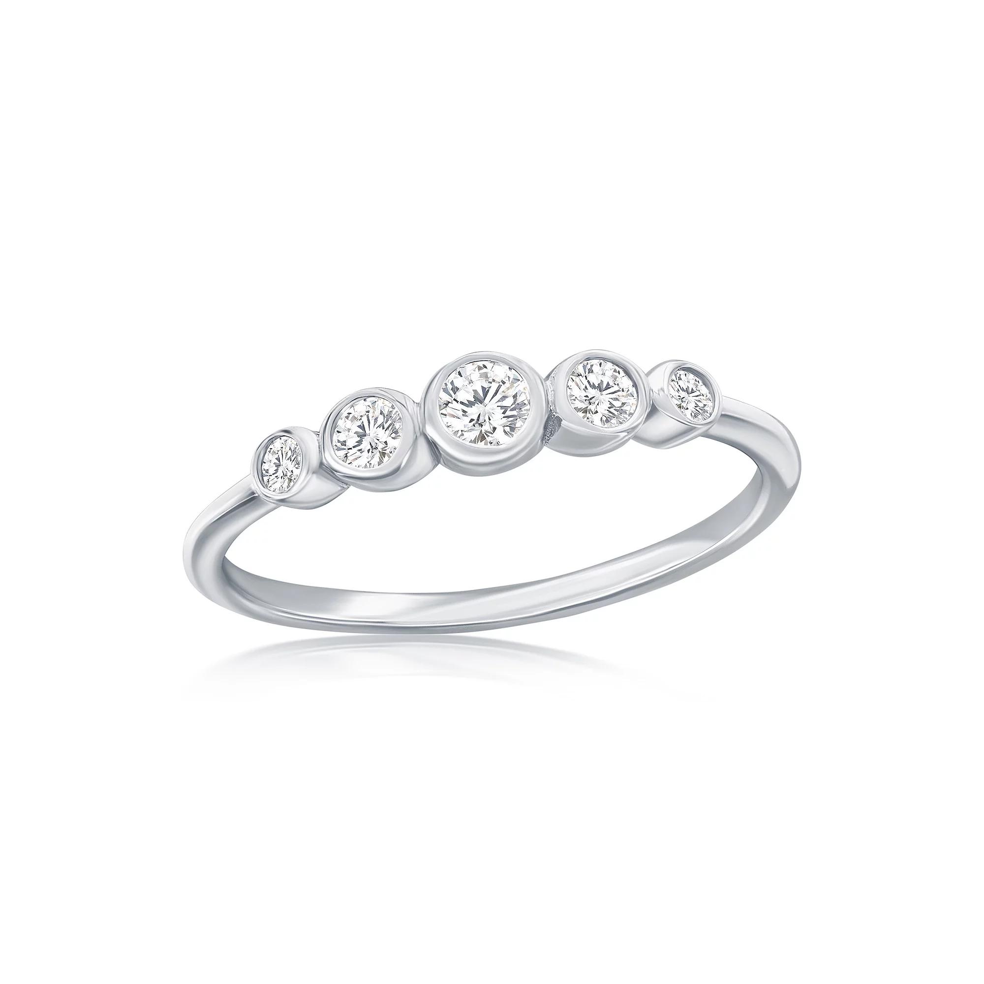 Argento Bella Sterling Silver Graduating Round Cubic Zirconia Ring, Women's,  Product Image