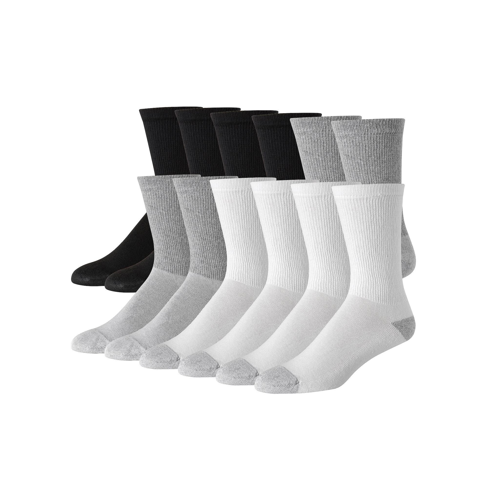 Men's Hanes® 12 Pack Ultimate Soft & Durable Crew Socks,  Product Image