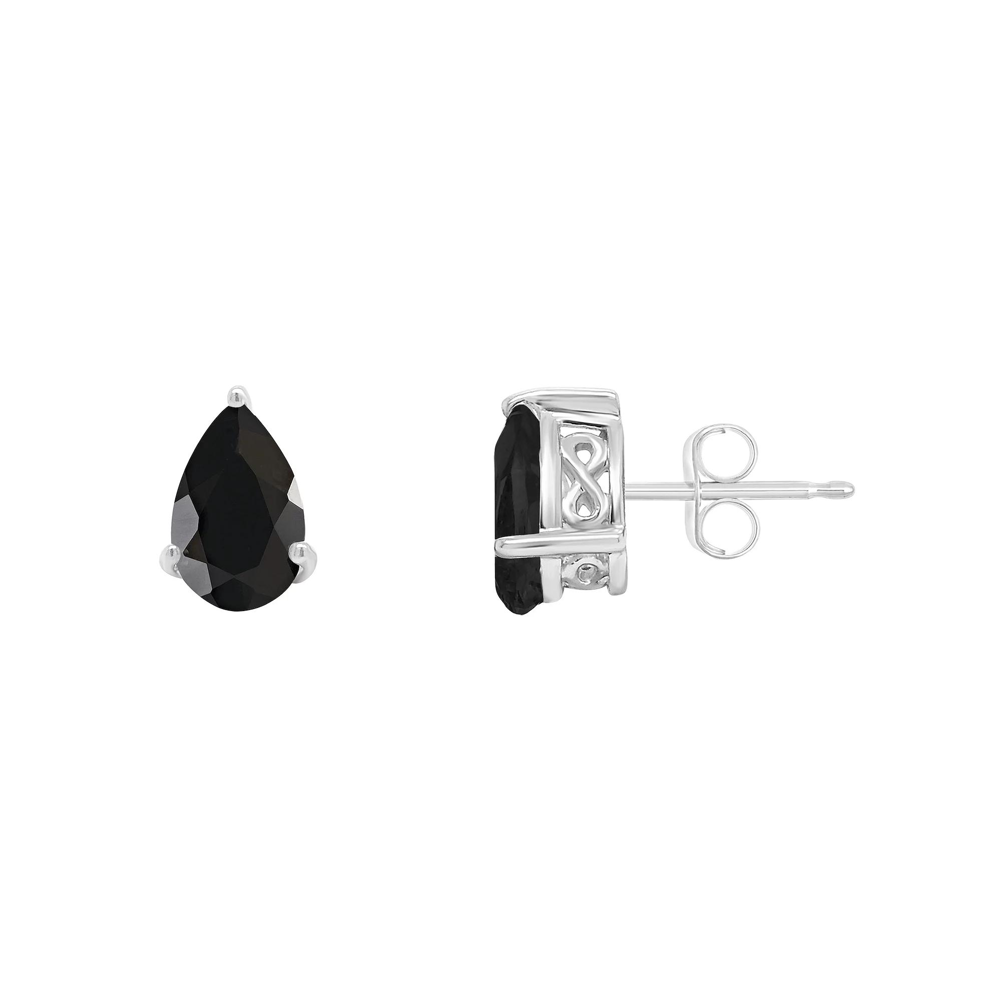 Alyson Layne 14k Gold Pear Cut Black Onyx Stud Earrings, Womens, 14k White Gold Product Image