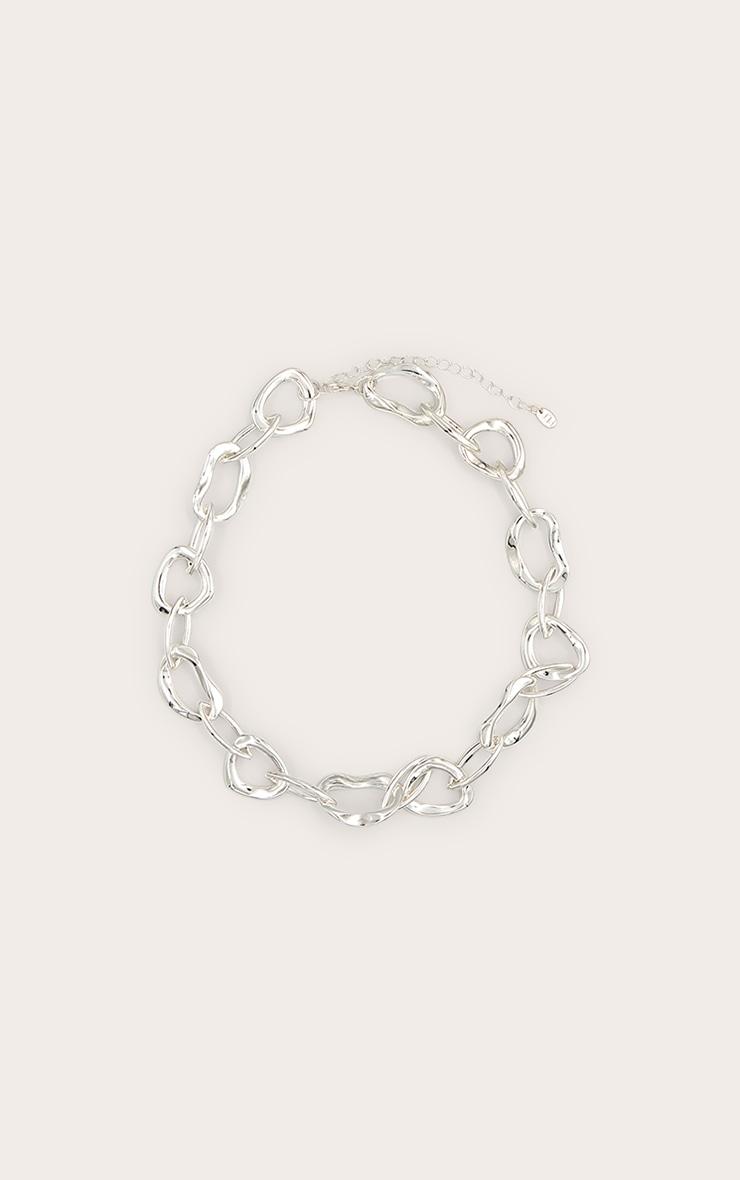 Silver Abstract Circular Statement Necklace Product Image