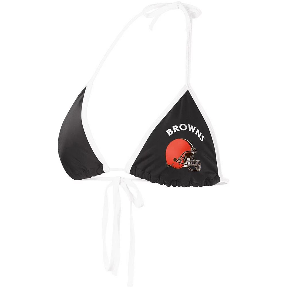 Women's G-III 4Her by Carl Banks Black Cleveland Browns Perfect Match Bikini Top, Size: Medium Product Image
